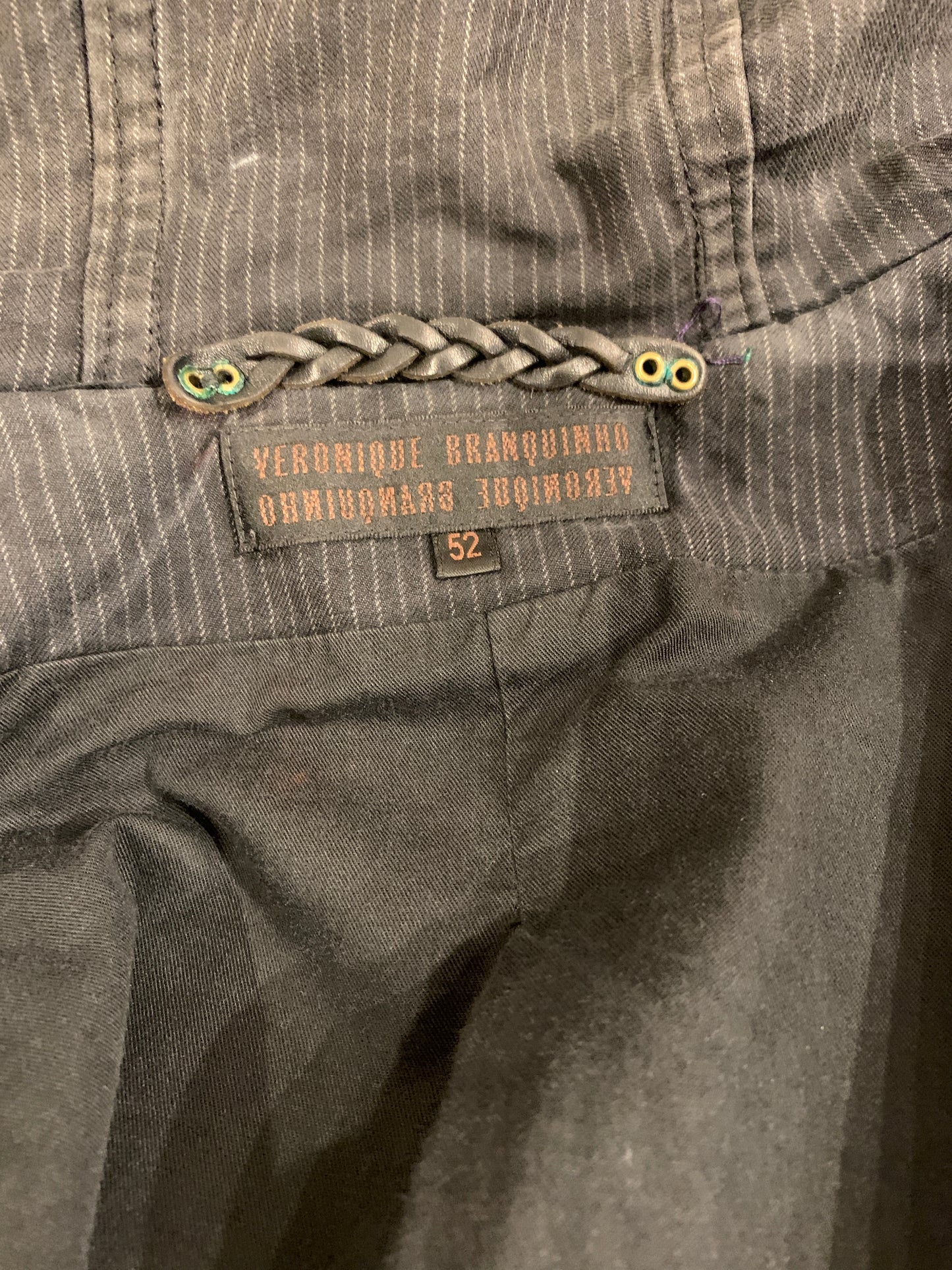 Vintage Veronique Branquinho Cotton Striped Slouchy Hooded Parka