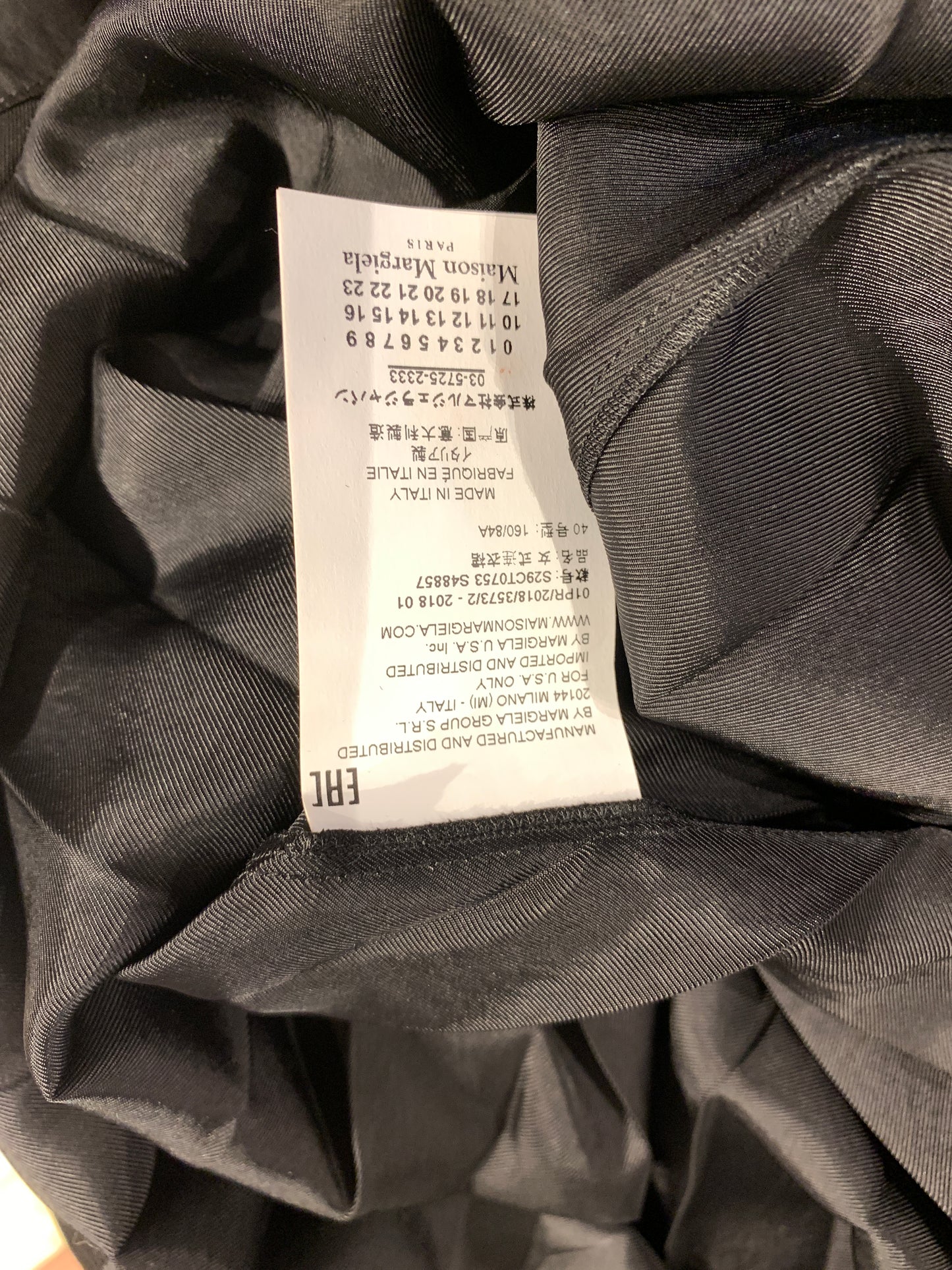 Maison Martin Margiela Black Poly Twill Shift Pleated Dress