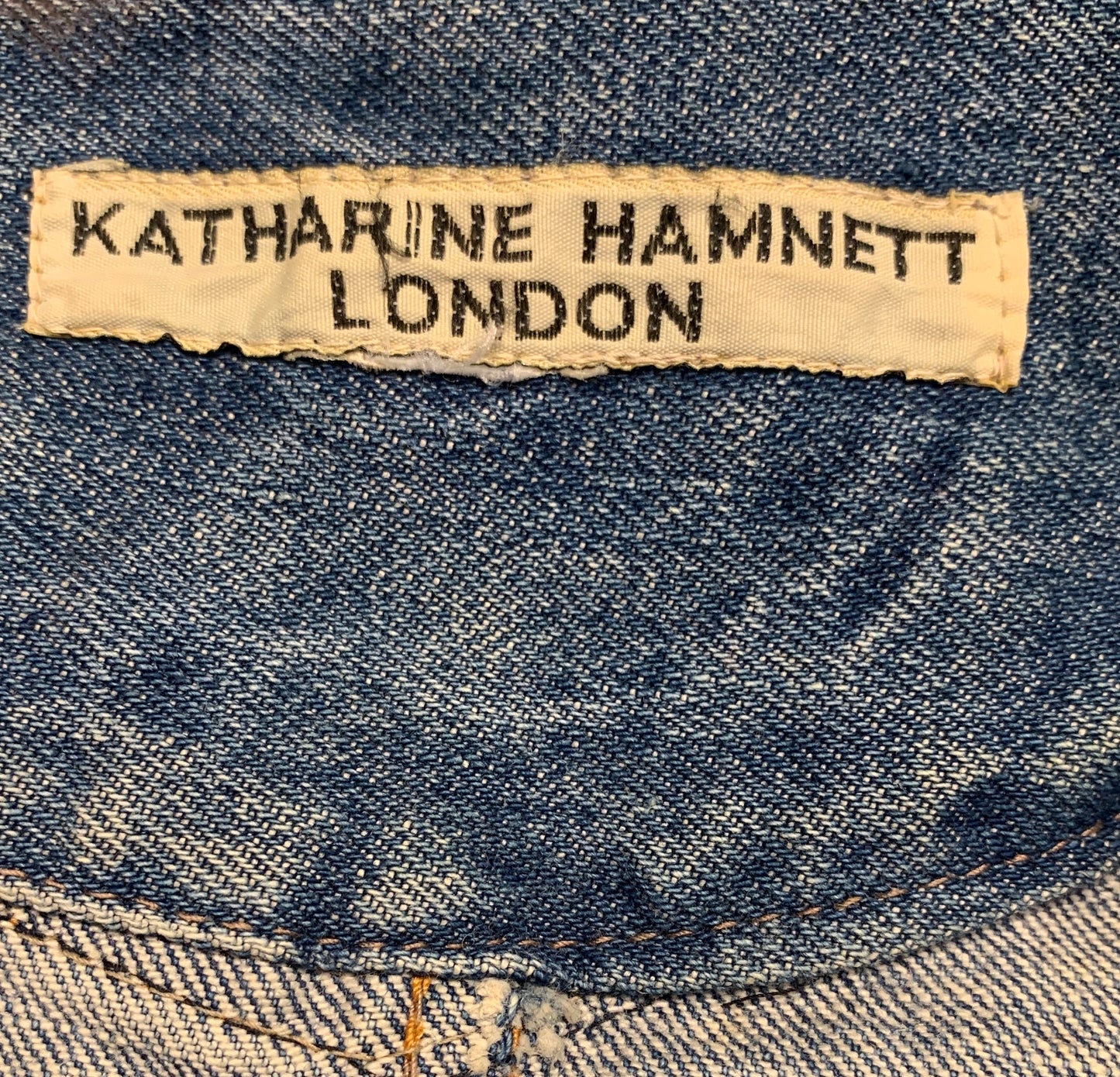 Rare Vintage 1980s Katharine Hamnett Denim Cotton Oversized Military Jacket