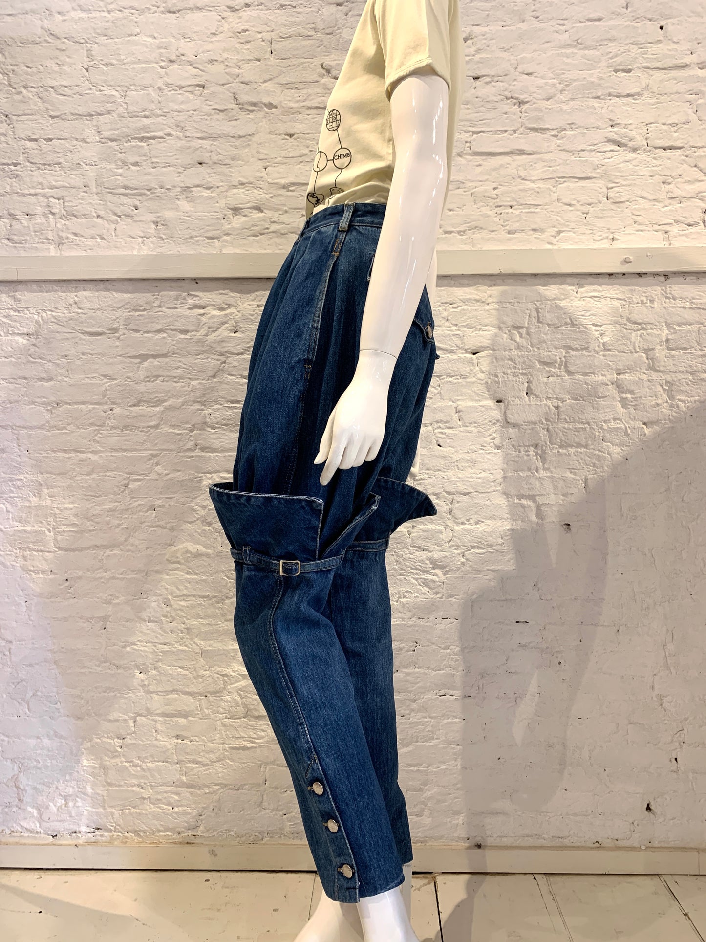 Rare Vintage 1980s Katharine Hamnett X Goldie Utility Cotton Jeans Equestrian Boots