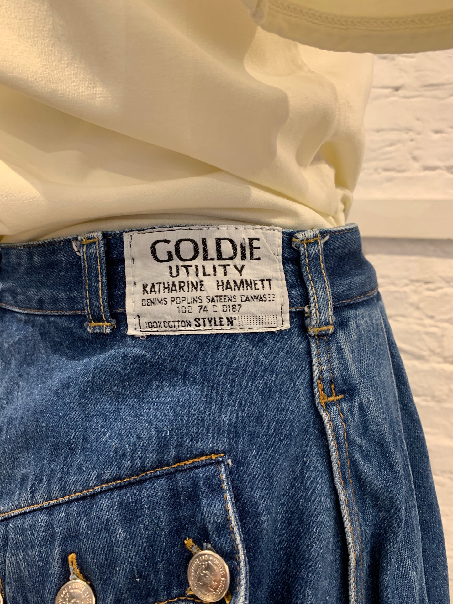 Rare Vintage 1980s Katharine Hamnett X Goldie Utility Cotton Jeans Equestrian Boots