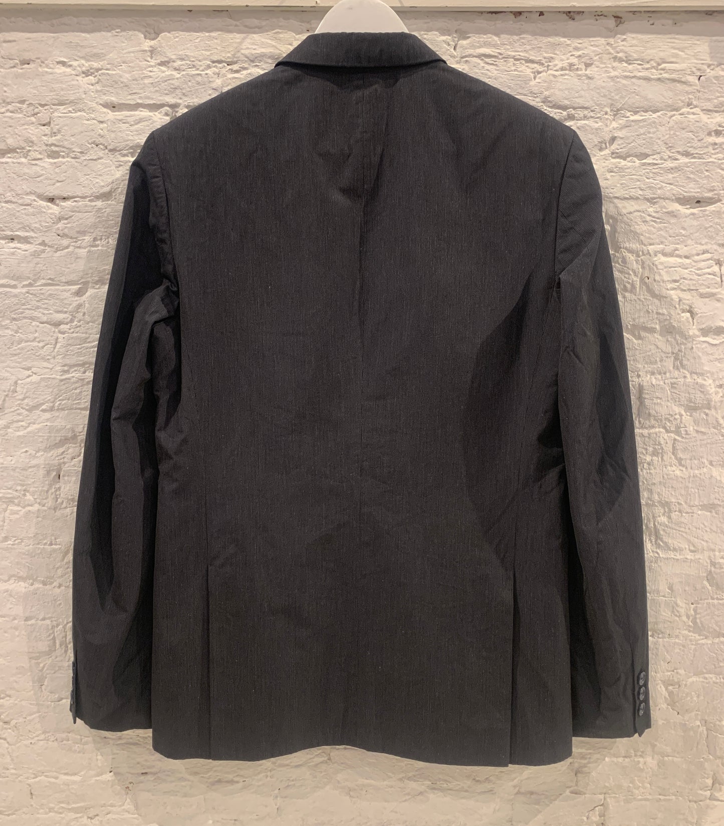 Raf Simons Spring Summer 2007 Collection Striped Black Cotton Tailored Single Button Blazer