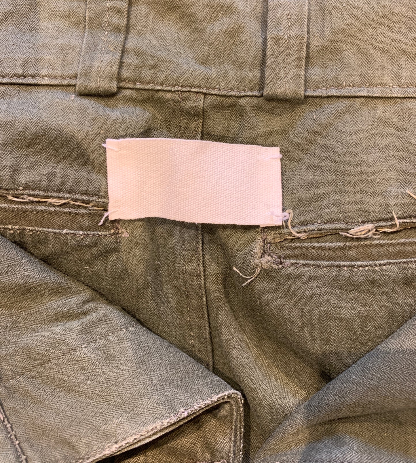 Martin Margiela A/W98 Inside-Out Green Cotton Army trousers