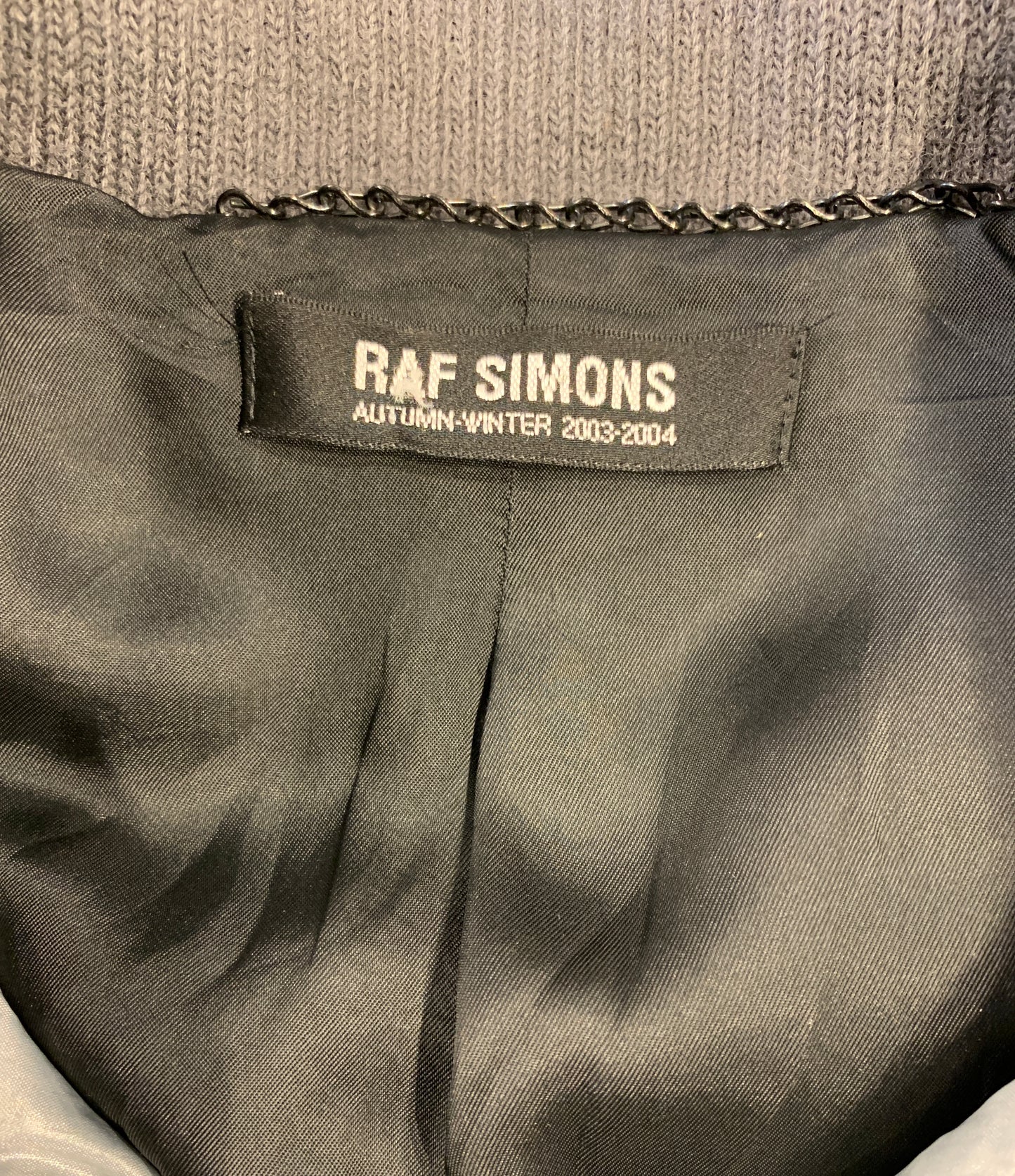 Raf Simons A/W 2003/04 Closer Silver Grey Nylon Ski Bomber Jacket