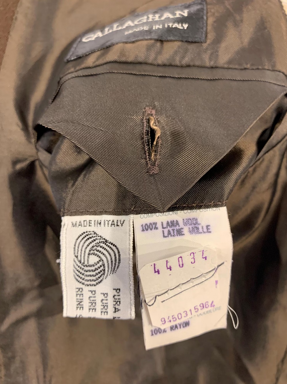 Vintage 1980s/90s Romeo Gigli for Callaghan Brown Wool Jacket, Silk Embroidered collar