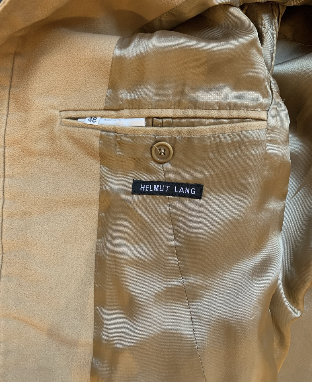 Helmut Lang Vintage 1990's Tailored Camel Moleskin Jacket