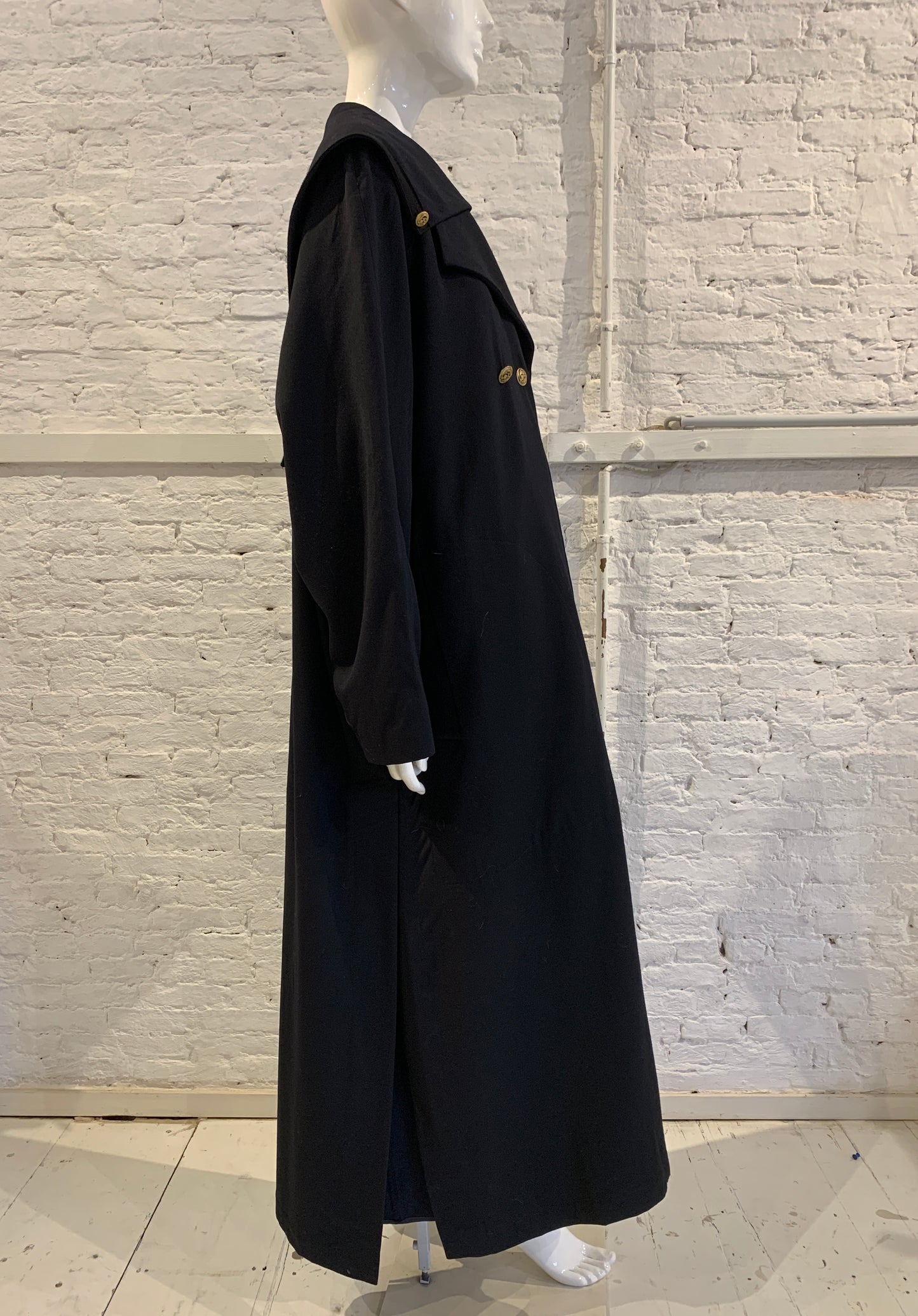 Vintage Marithe Francois Girbaud 1990s  Double Beasted Maxi Coat with Sailor Collar