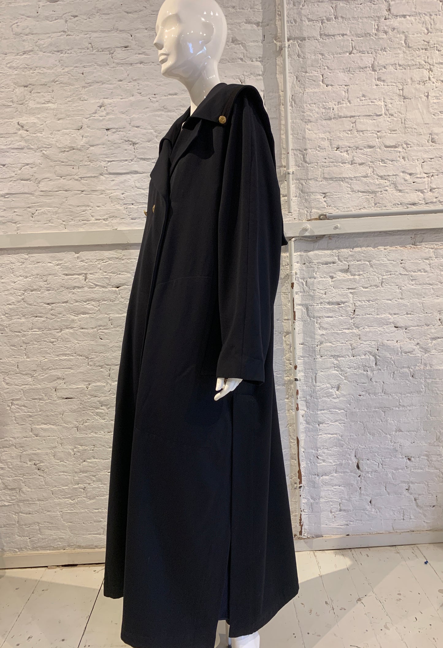 Vintage Marithe Francois Girbaud 1990s  Double Beasted Maxi Coat with Sailor Collar
