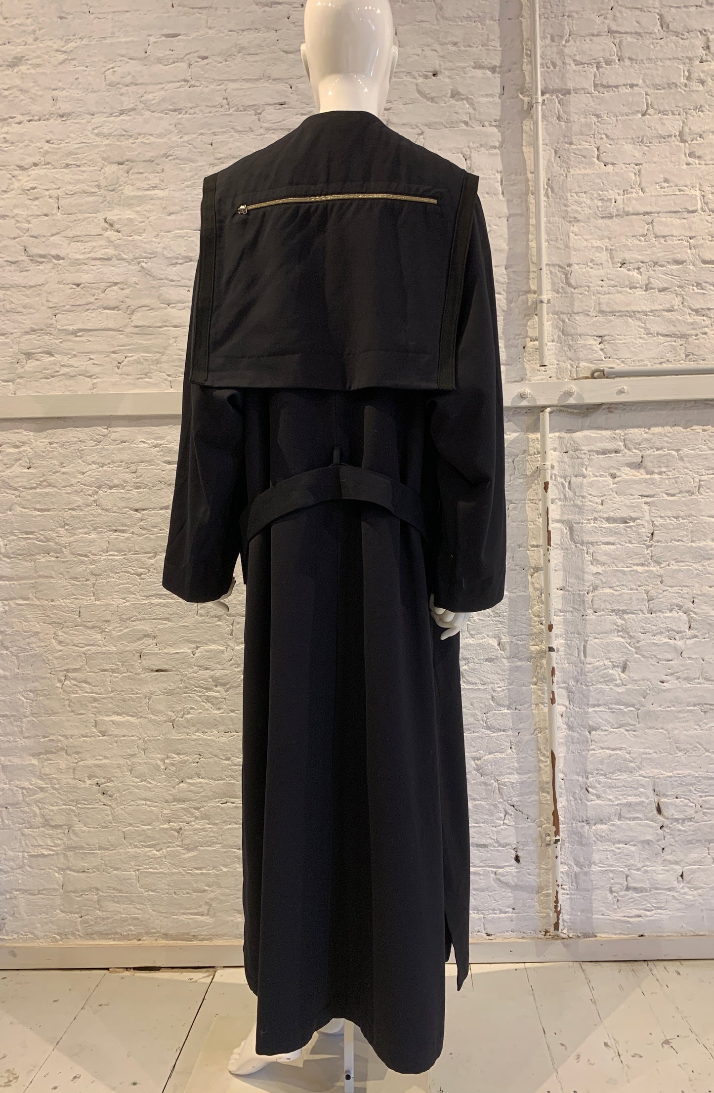 Vintage Marithe Francois Girbaud 1990s  Double Beasted Maxi Coat with Sailor Collar