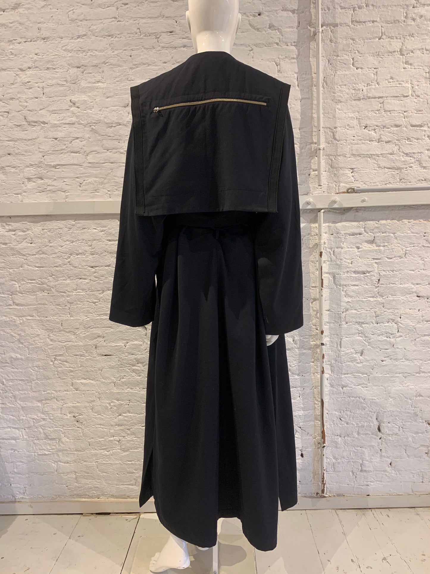 Vintage Marithe Francois Girbaud 1990s  Double Beasted Maxi Coat with Sailor Collar