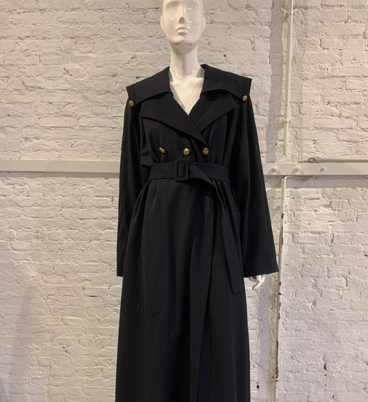 Vintage Marithe Francois Girbaud 1990s  Double Beasted Maxi Coat with Sailor Collar