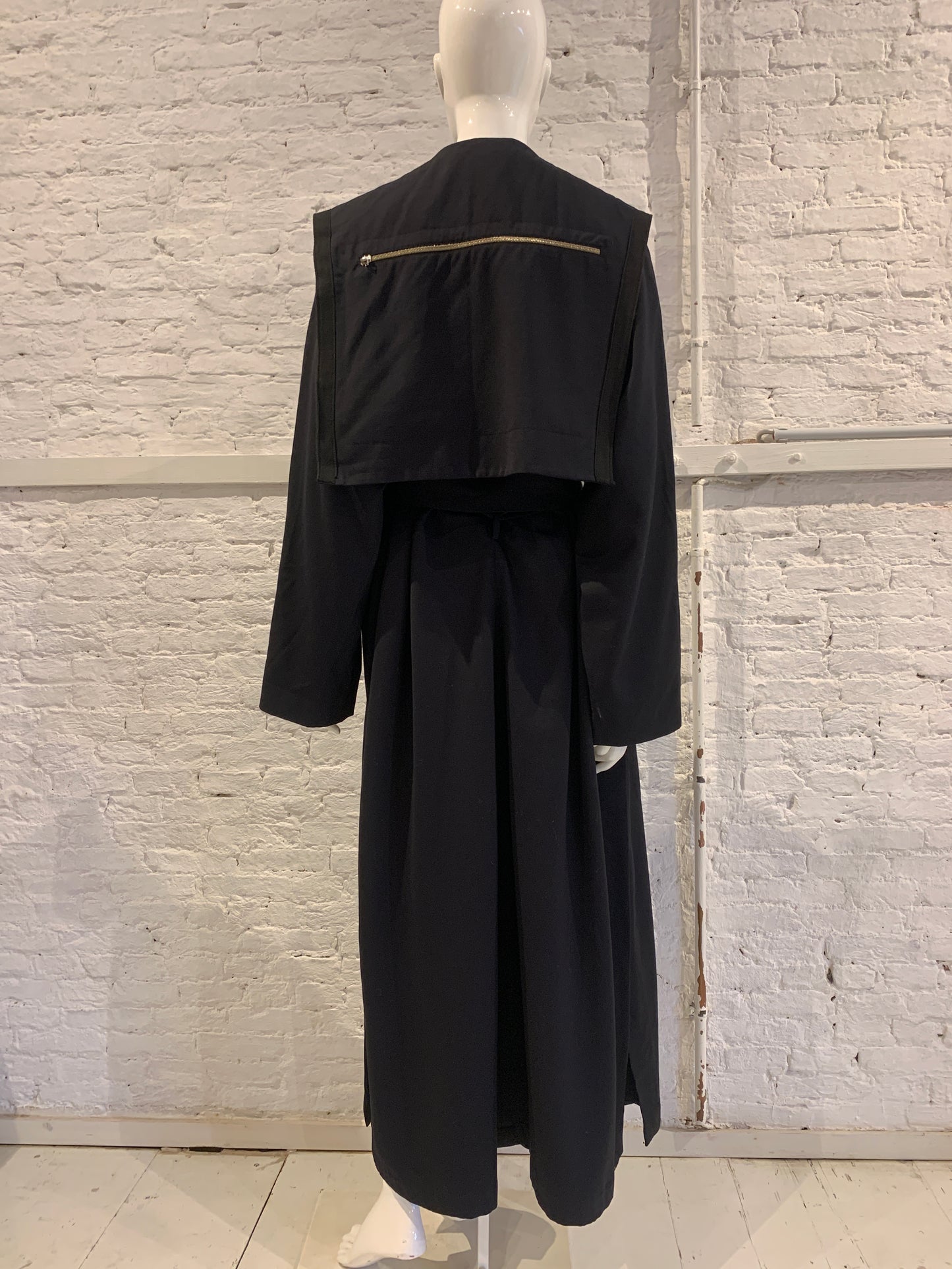 Vintage Marithe Francois Girbaud 1990s  Double Beasted Maxi Coat with Sailor Collar