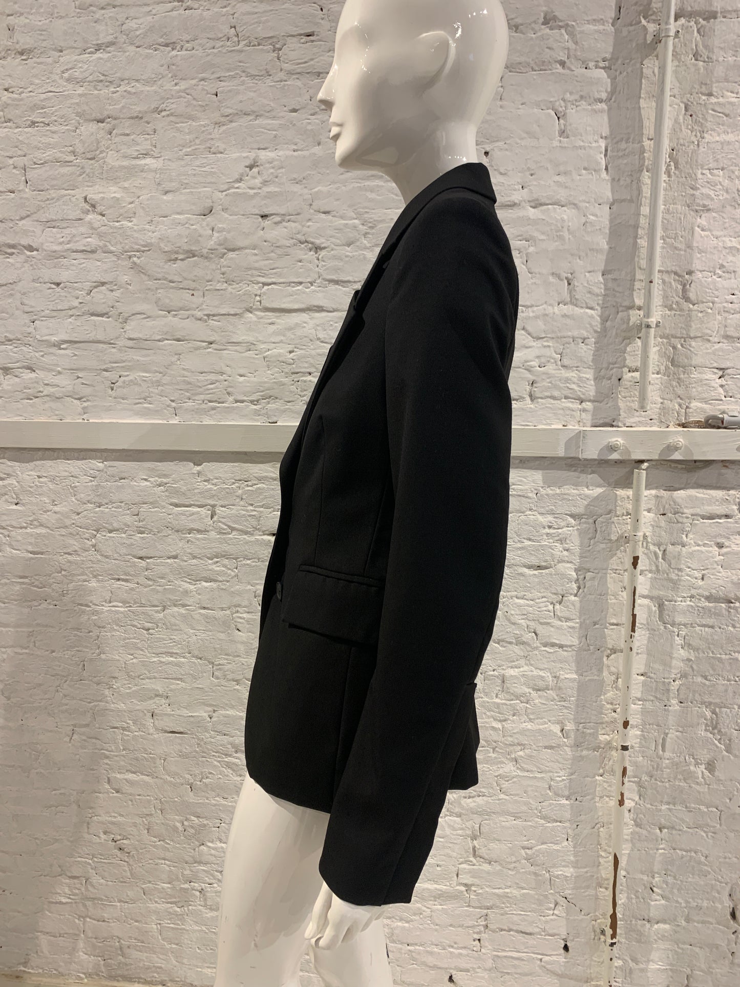 Vintage Veronique Branquinho Black Wool Blazer with Layered Lapel. Antwerp 6