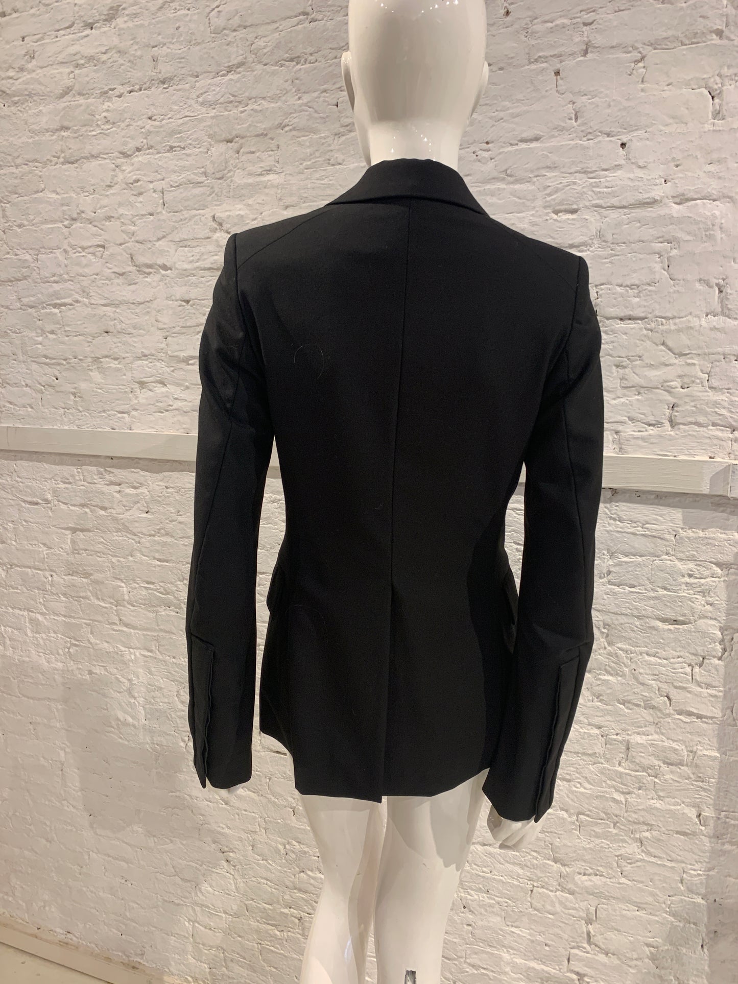 Vintage Veronique Branquinho Black Wool Blazer with Layered Lapel. Antwerp 6