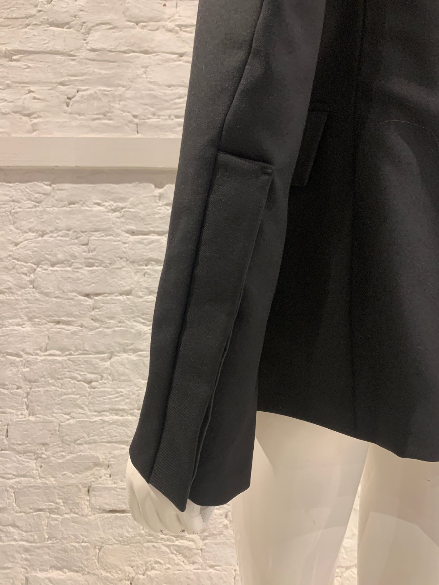 Vintage Veronique Branquinho Black Wool Blazer with Layered Lapel. Antwerp 6