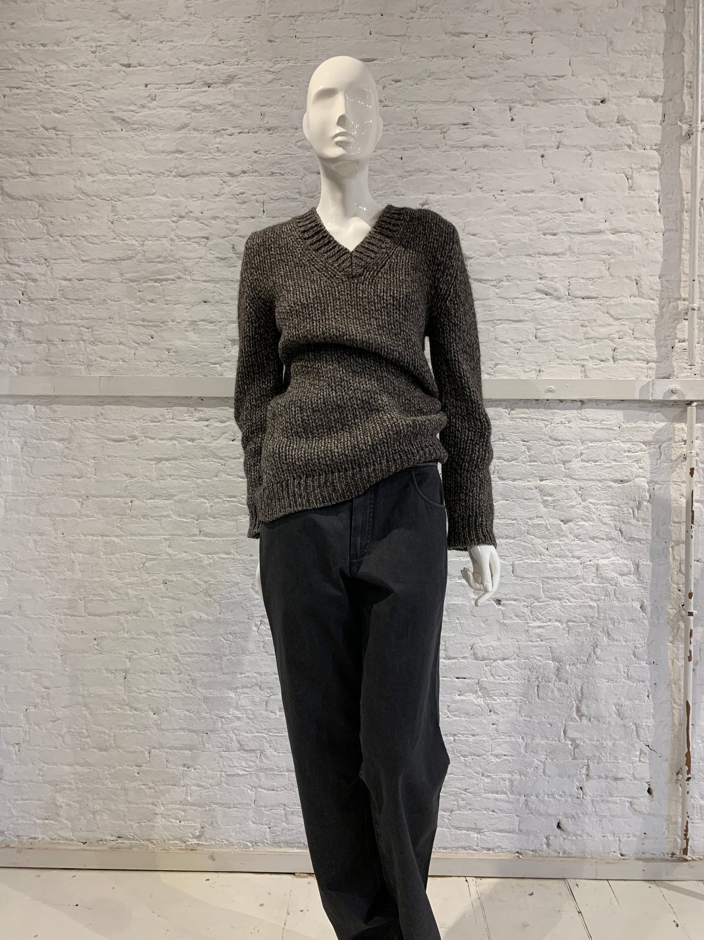 Rare Vintage Martin Margiela 90s Miss Deanna V-neck Heavy Knit Sweater. Antwerp 6