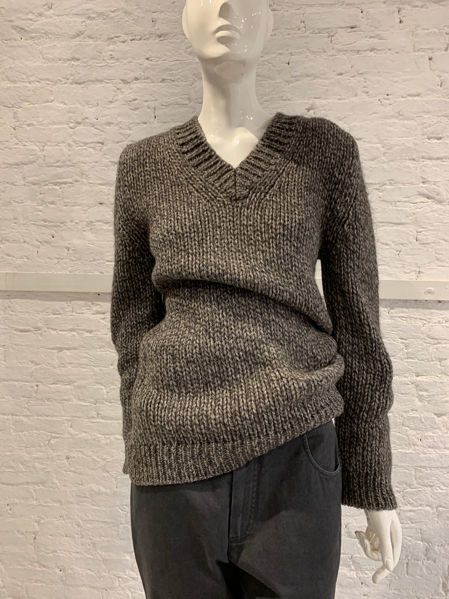 Rare Vintage Martin Margiela 90s Miss Deanna V-neck Heavy Knit Sweater. Antwerp 6