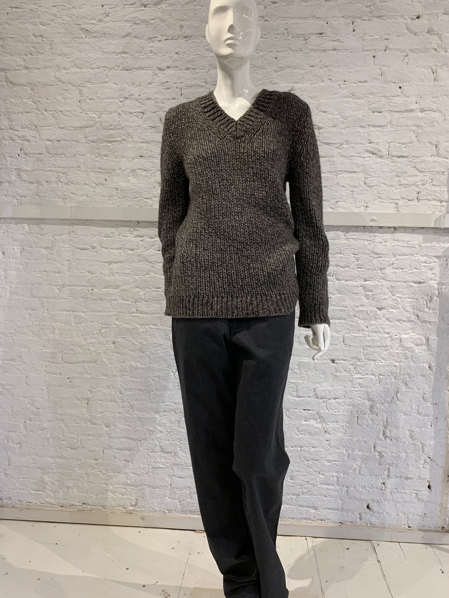 Rare Vintage Martin Margiela 90s Miss Deanna V-neck Heavy Knit Sweater. Antwerp 6