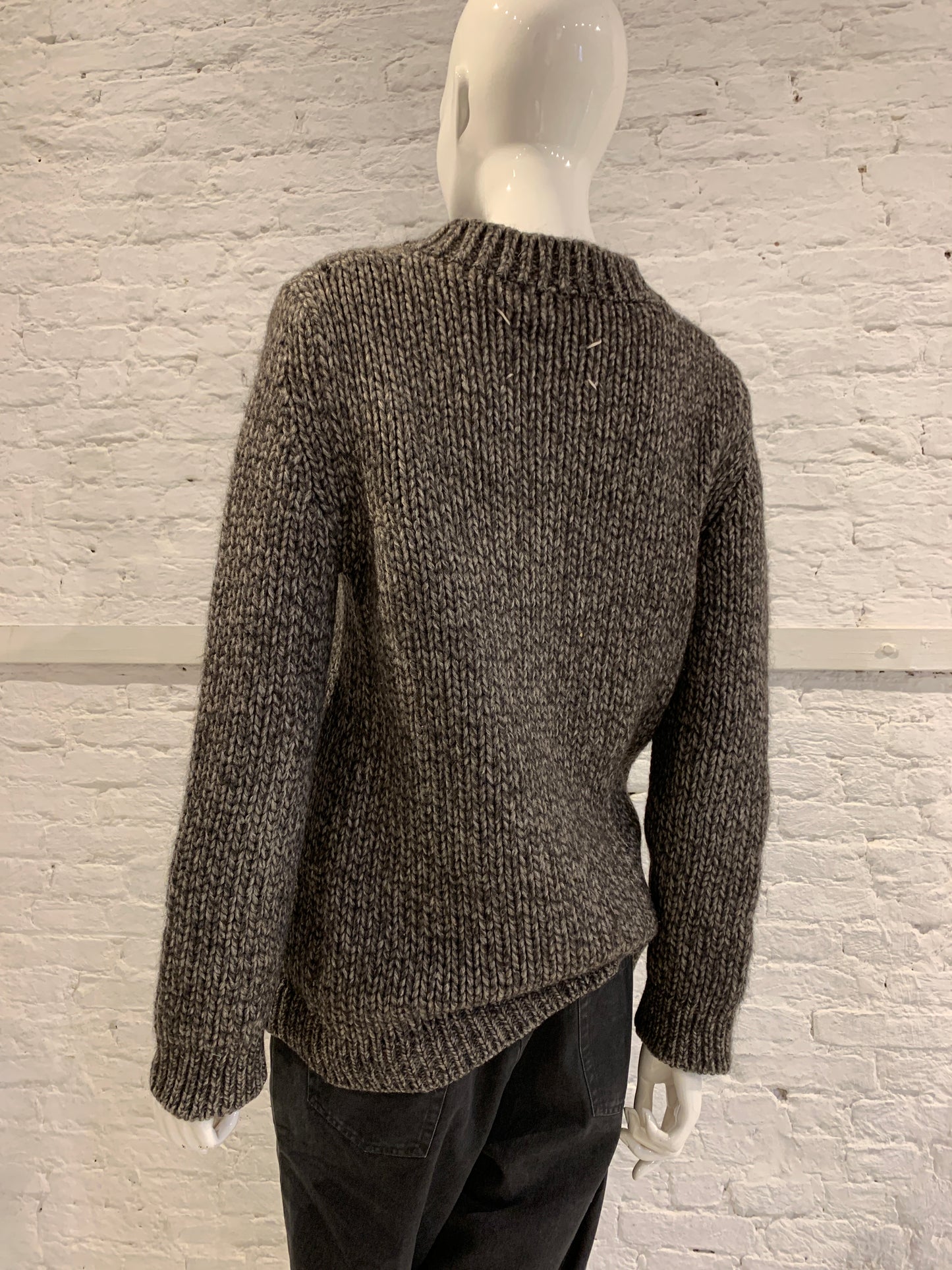 Rare Vintage Martin Margiela 90s Miss Deanna V-neck Heavy Knit Sweater. Antwerp 6