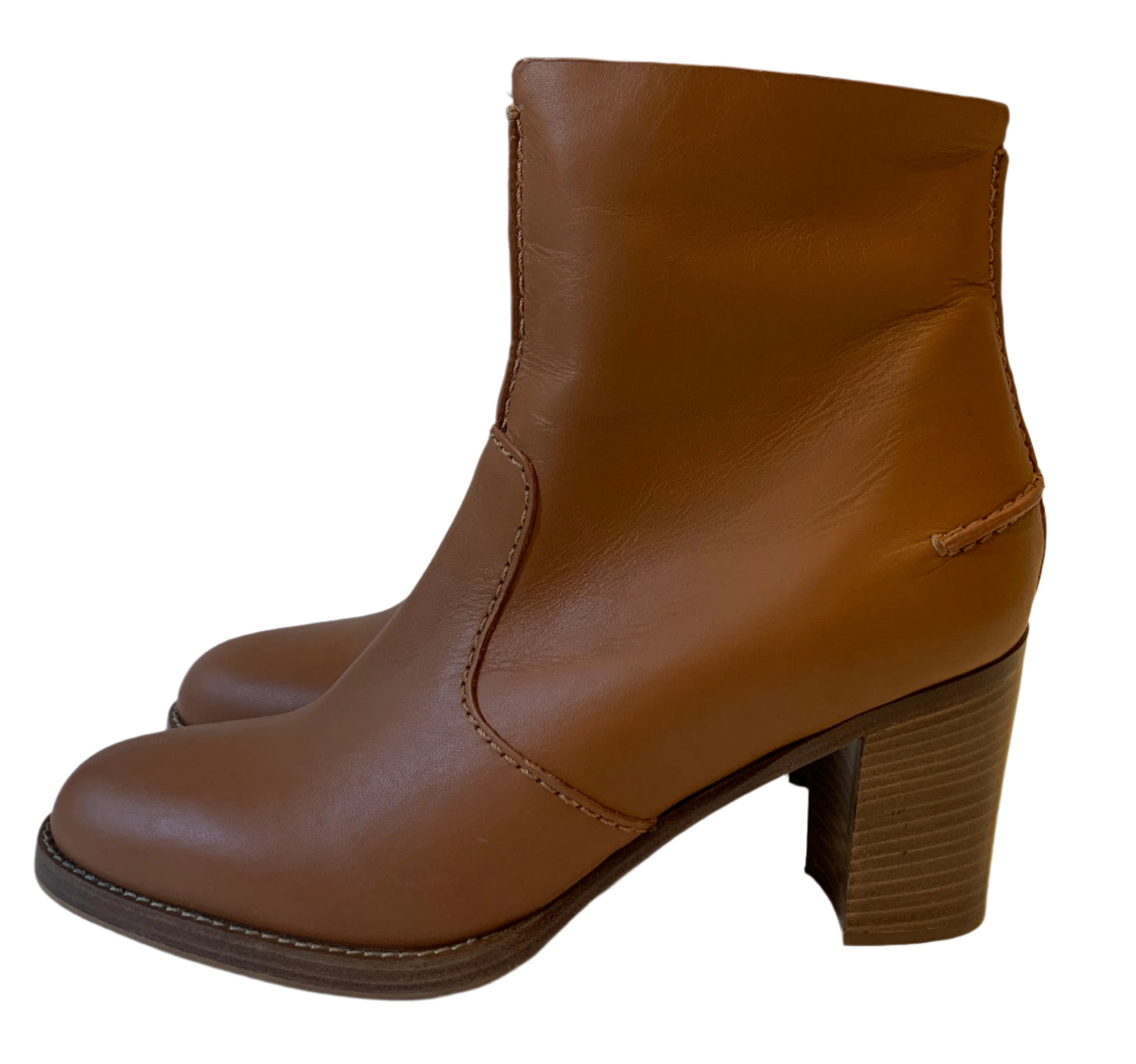 Veronique Branquinho Tan Leather Ankle Boots 39.5