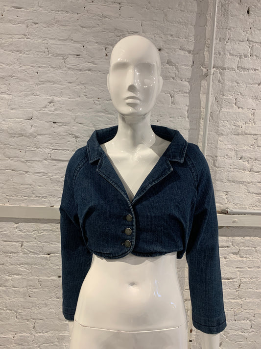 Hussein Chalayan Fall 2004 RTW Cropped jeans Jacket. Rare, documented