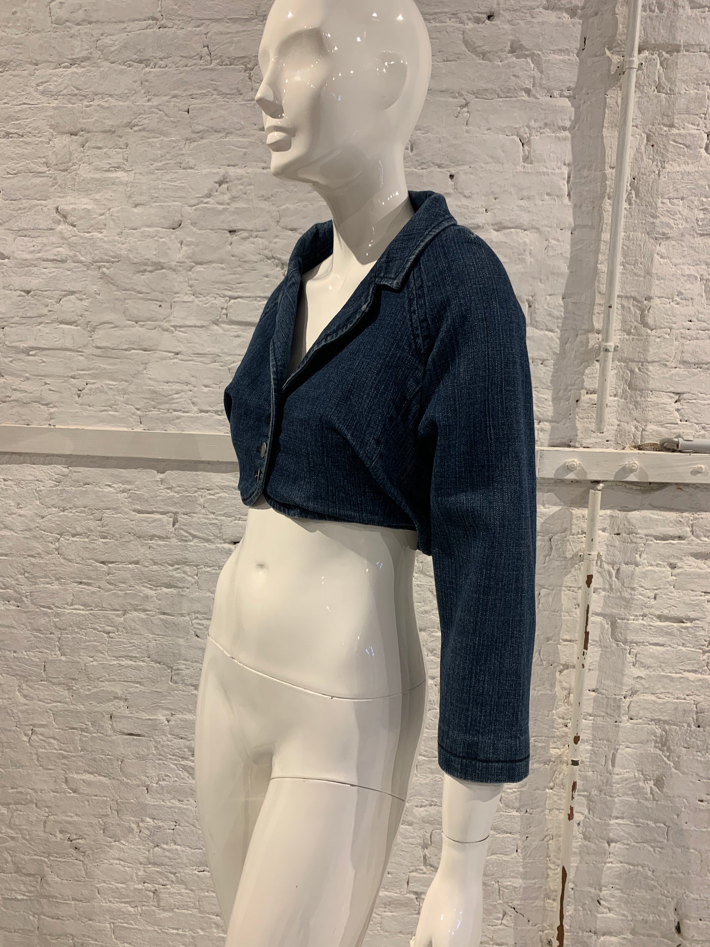 Hussein Chalayan Fall 2004 RTW Cropped jeans Jacket. Rare, documented
