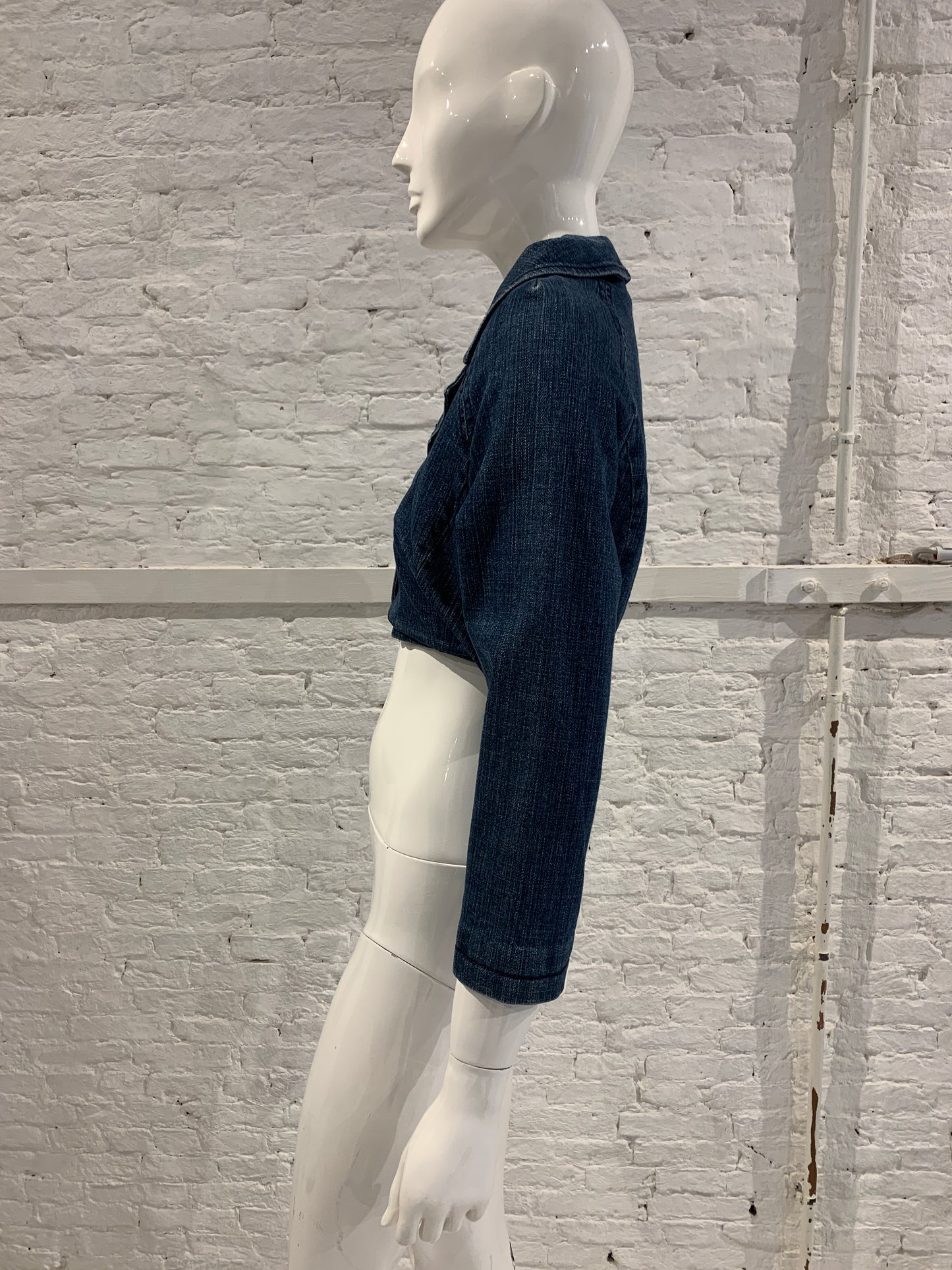 Hussein Chalayan Fall 2004 RTW Cropped jeans Jacket. Rare, documented