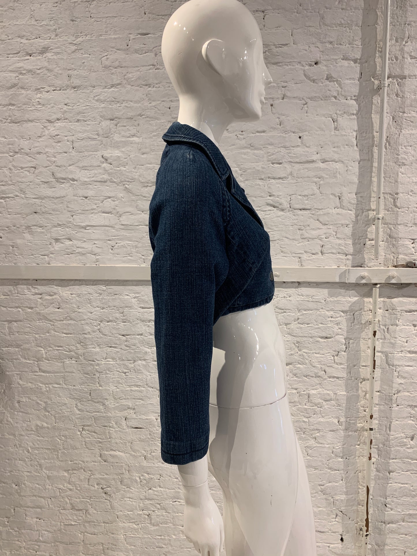 Hussein Chalayan Fall 2004 RTW Cropped jeans Jacket. Rare, documented