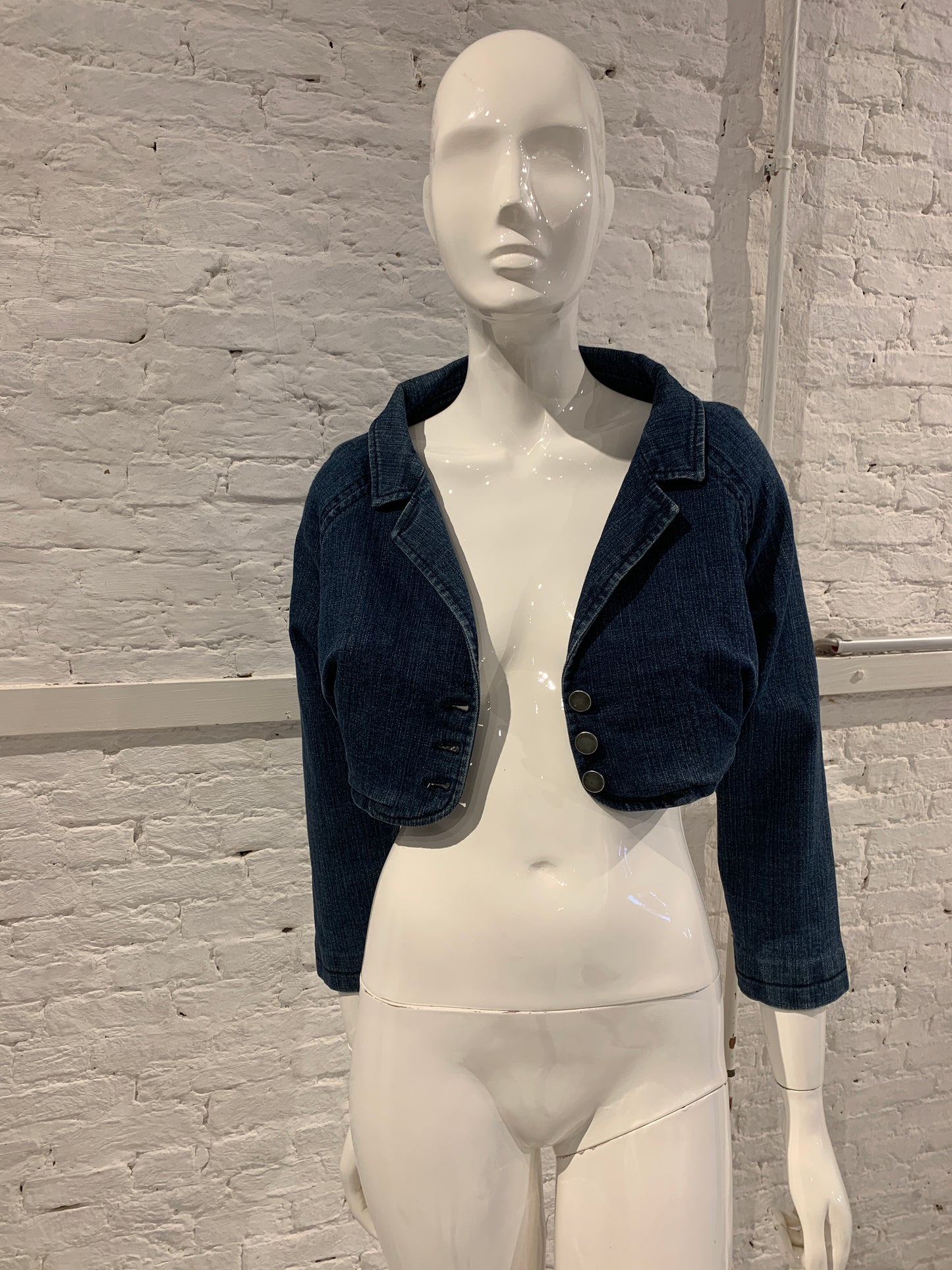 Hussein Chalayan Fall 2004 RTW Cropped jeans Jacket. Rare, documented