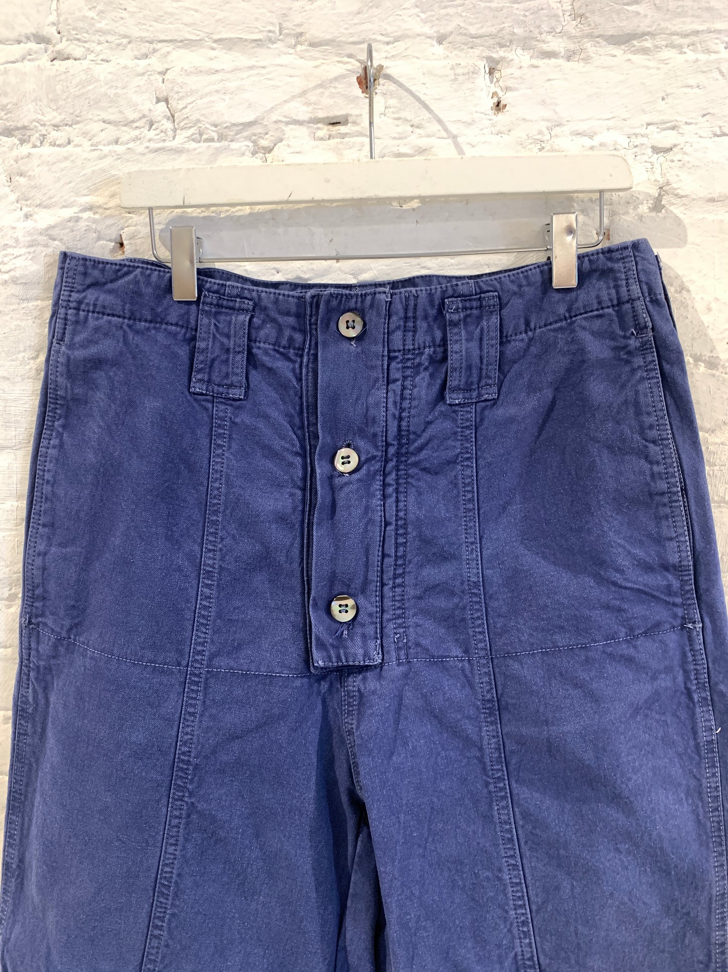 Rare 1980s Goldie X Katharine Hamnett Navy Cotton Utility Military Style Trousers