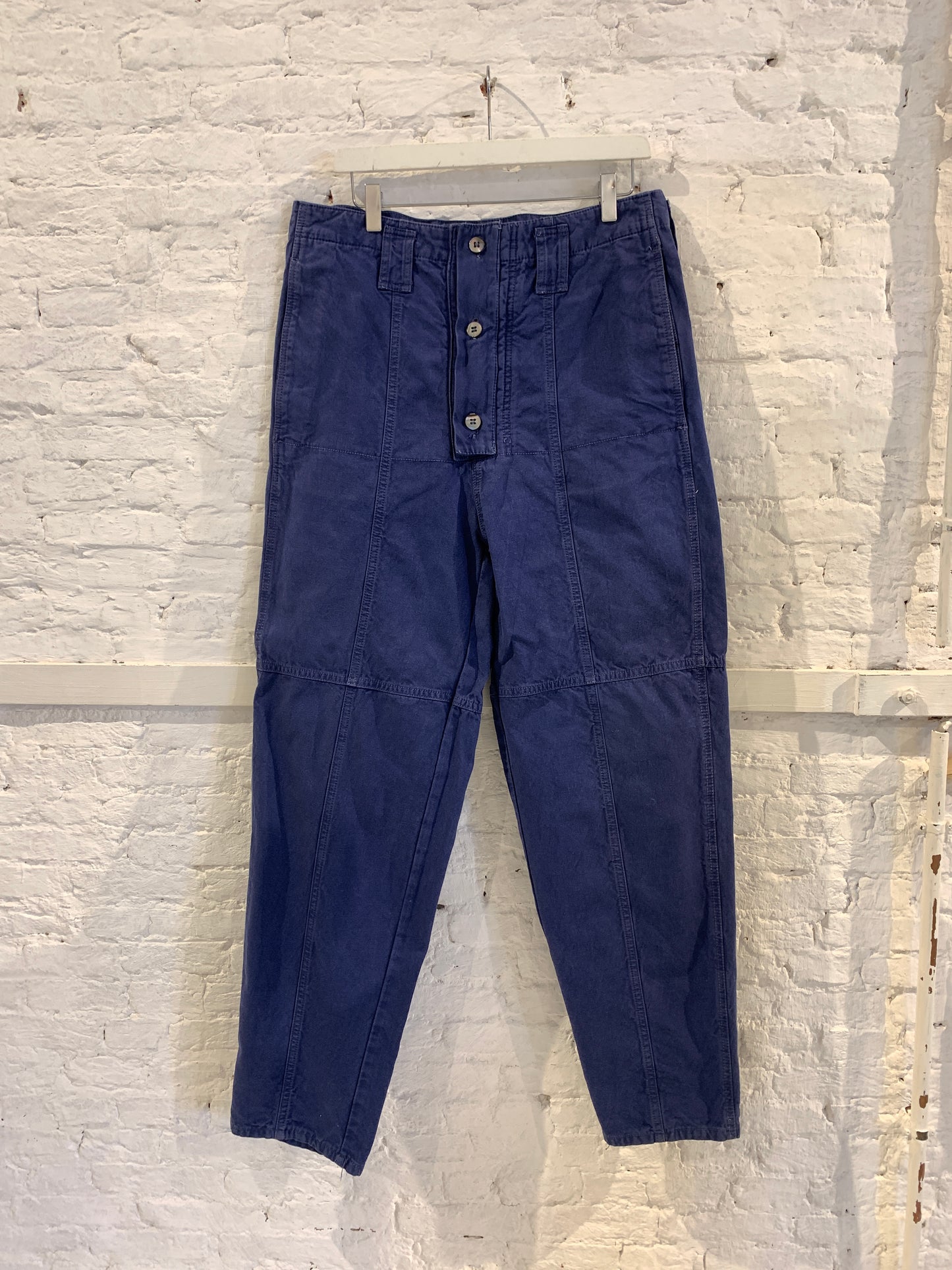 Rare 1980s Goldie X Katharine Hamnett Navy Cotton Utility Military Style Trousers