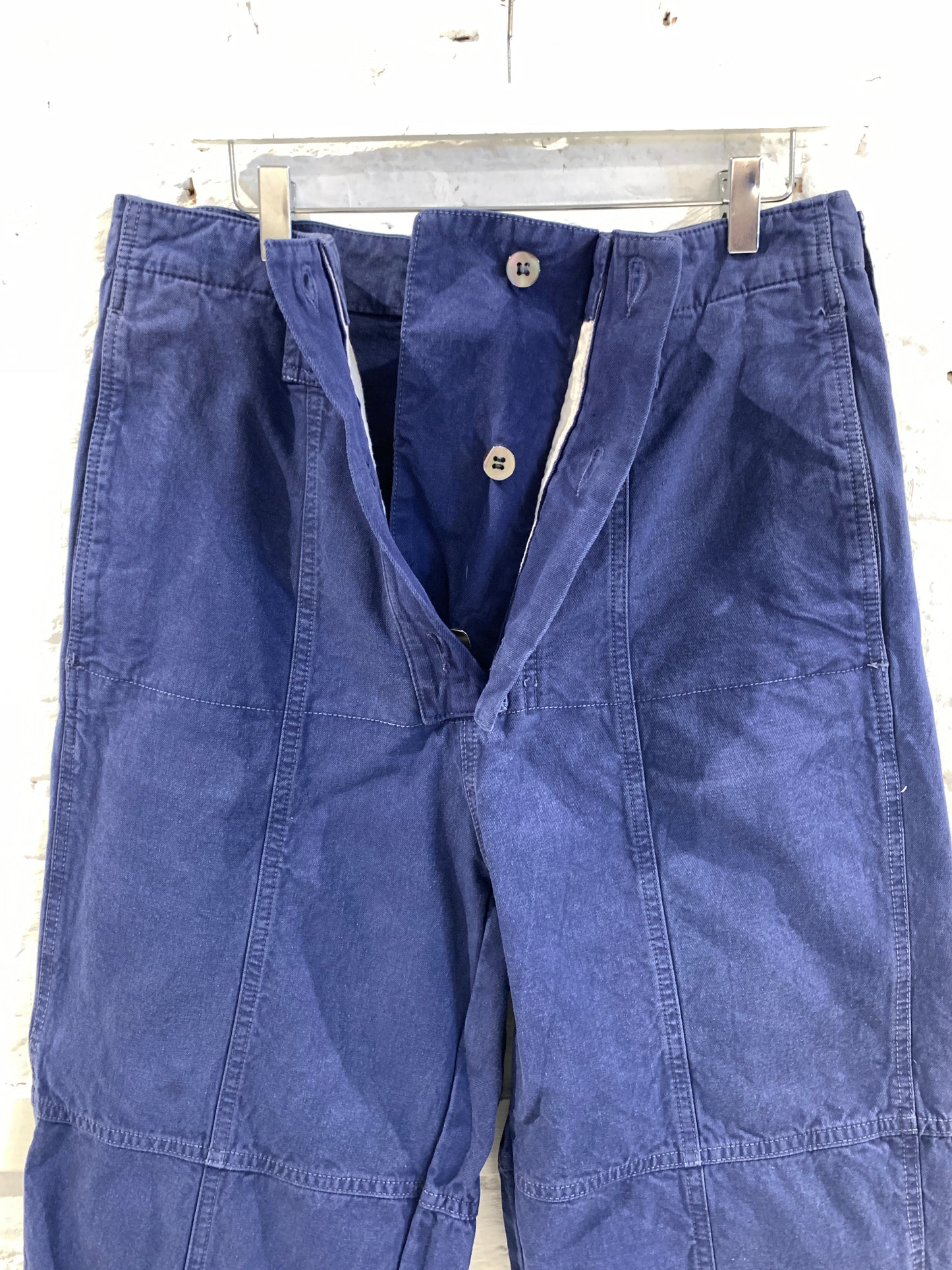 Rare 1980s Goldie X Katharine Hamnett Navy Cotton Utility Military Style Trousers