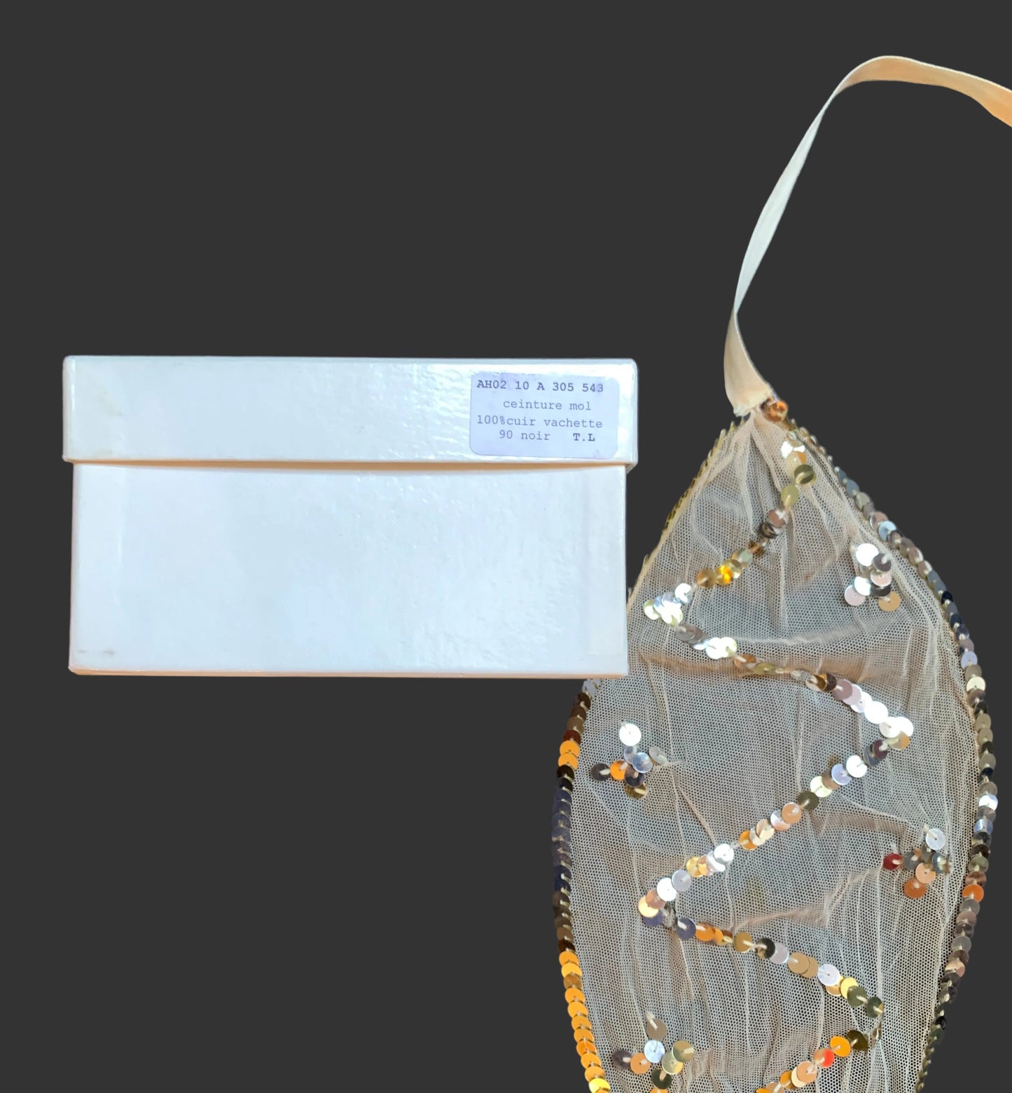 Maison Martin Margiela Vintage Spring Summer 2001 Tulle  Sequins Jabot