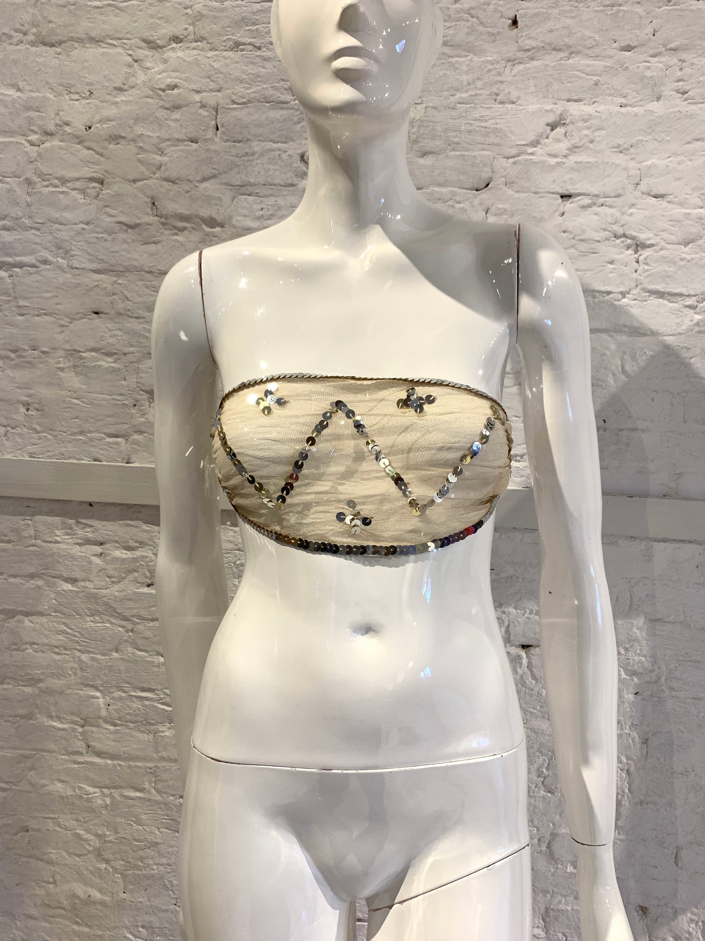 Maison Martin Margiela Vintage Spring Summer 2001 Tulle  Sequins Jabot