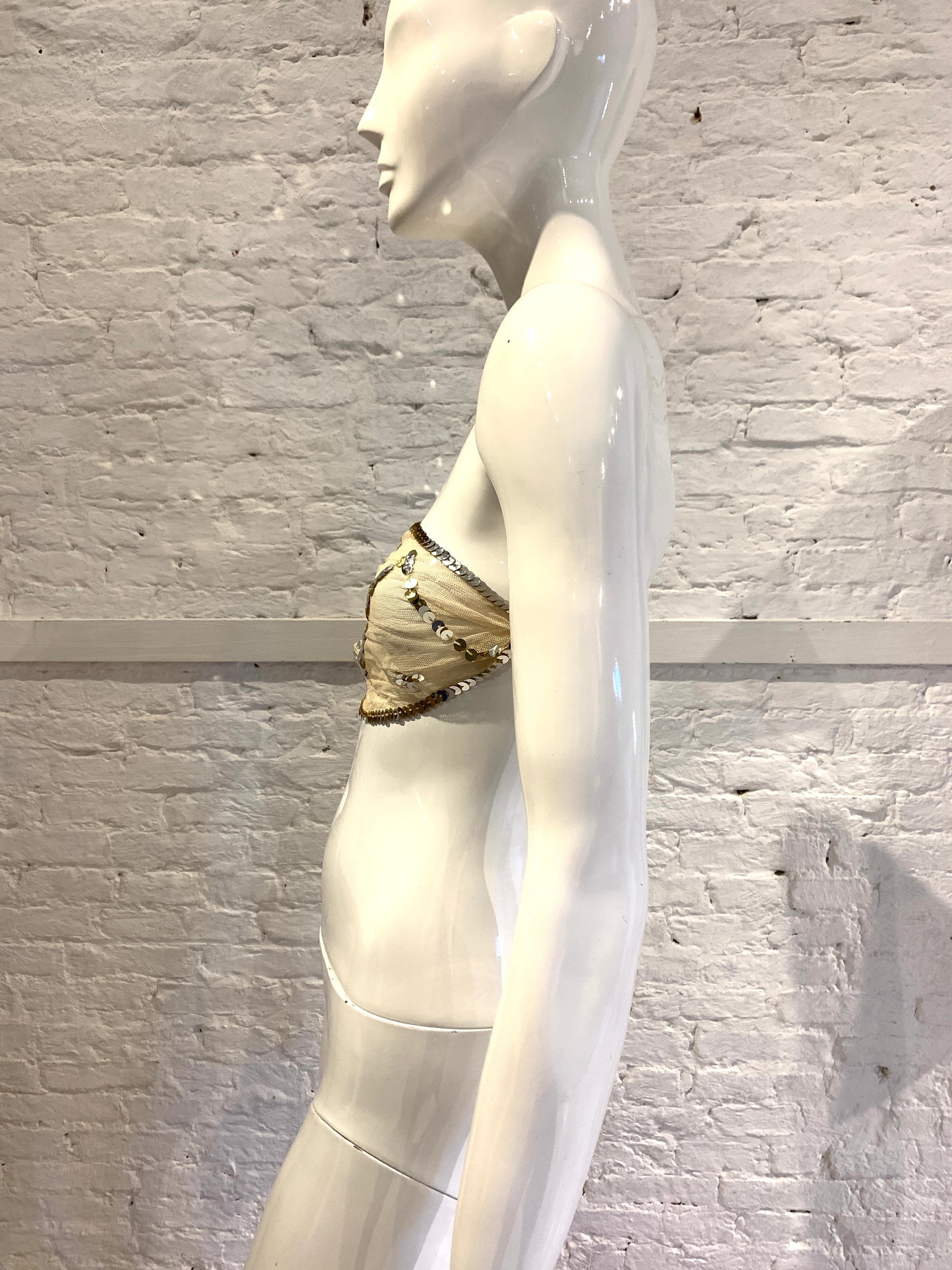 Maison Martin Margiela Vintage Spring Summer 2001 Tulle  Sequins Jabot