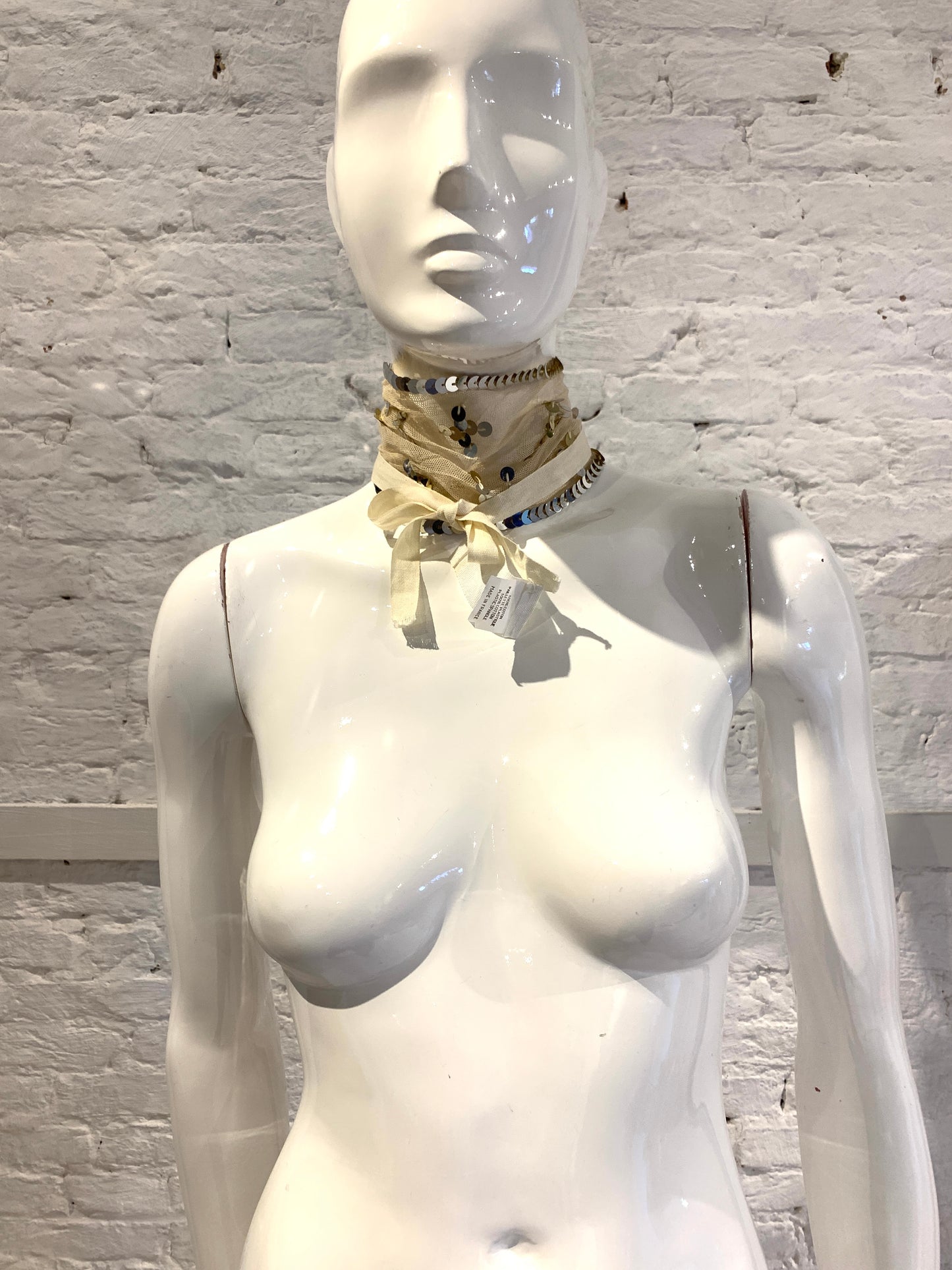Maison Martin Margiela Vintage Spring Summer 2001 Tulle  Sequins Jabot