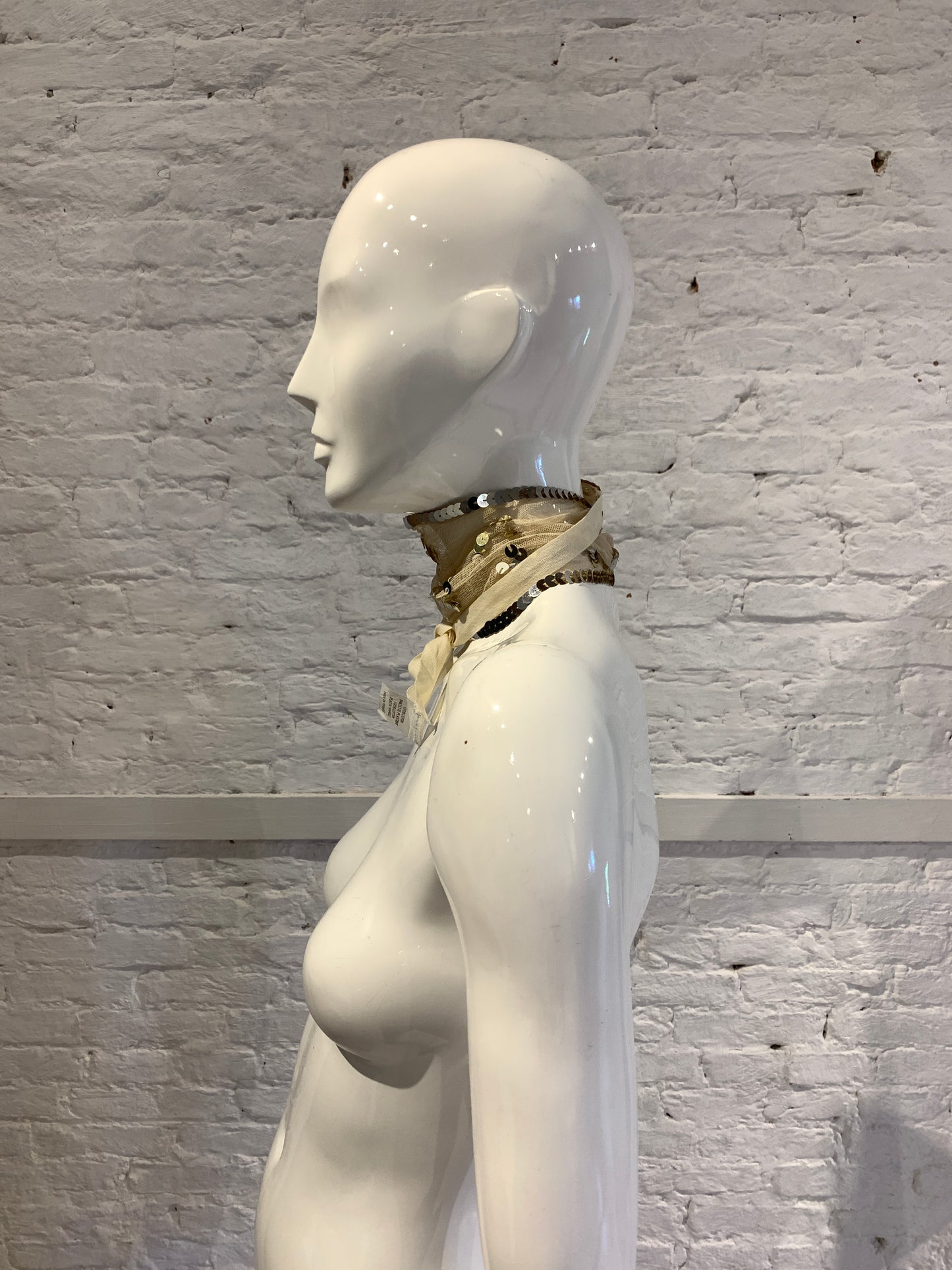 Maison Martin Margiela Vintage Spring Summer 2001 Tulle  Sequins Jabot