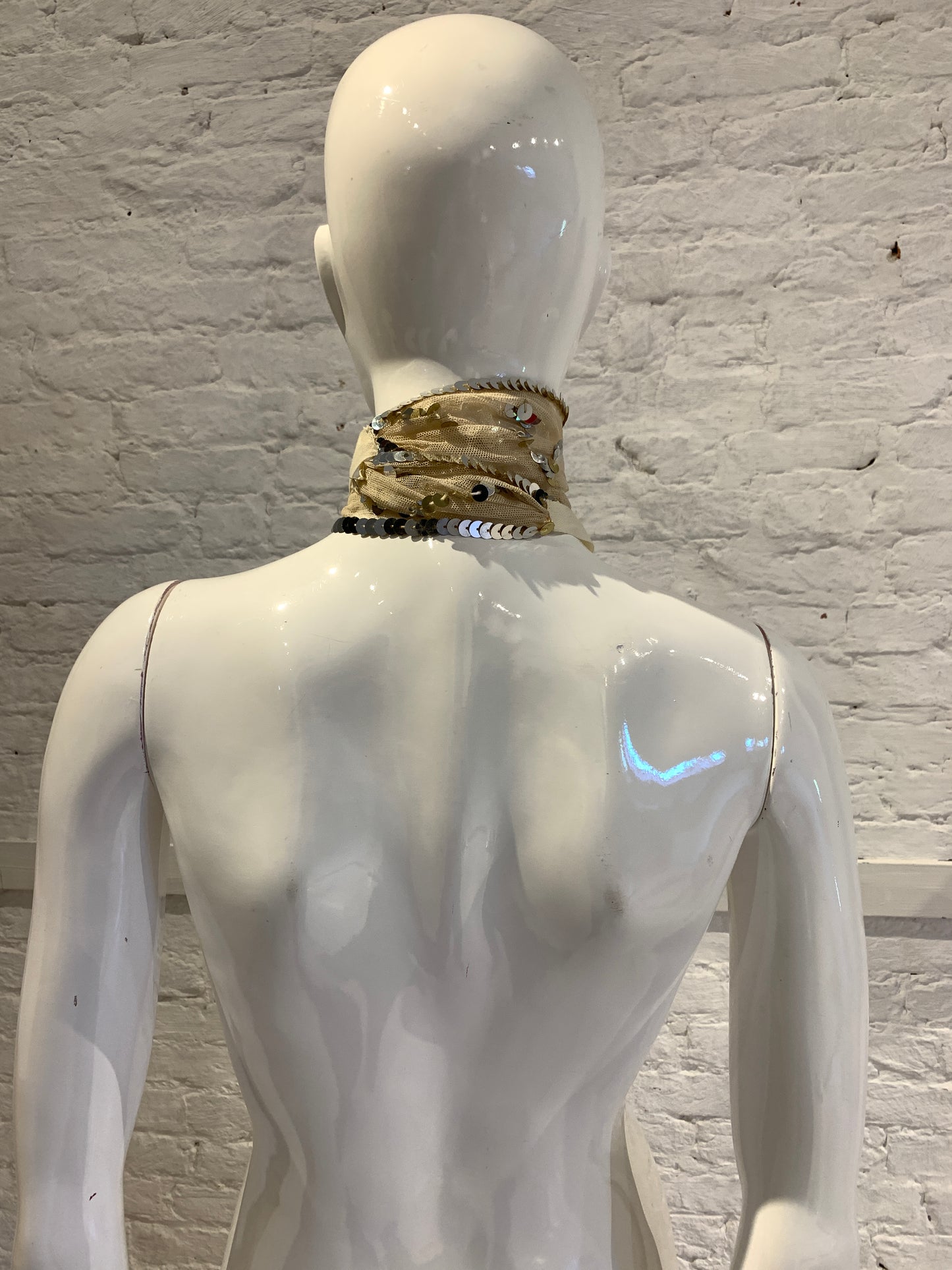 Maison Martin Margiela Vintage Spring Summer 2001 Tulle  Sequins Jabot