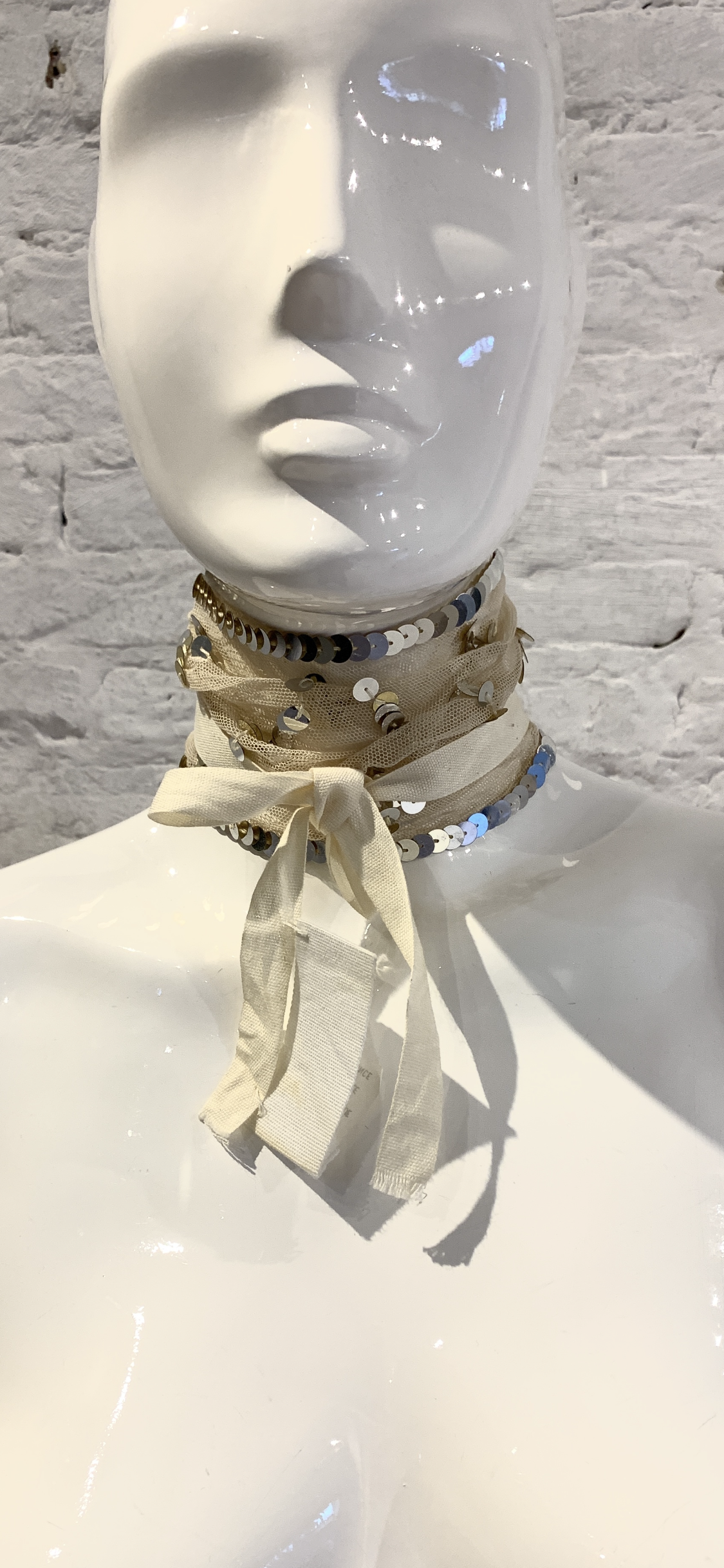 Maison Martin Margiela Vintage Spring Summer 2001 Tulle  Sequins Jabot