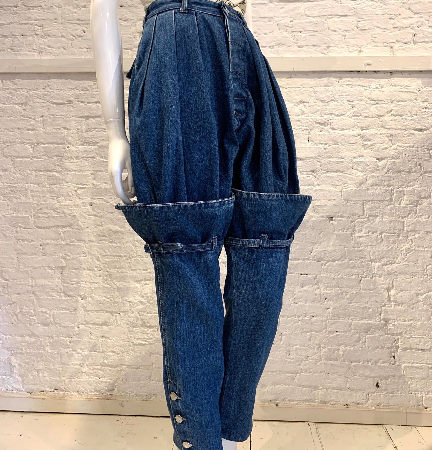 Rare Vintage 1980s Katharine Hamnett X Goldie Utility Cotton Jeans Equestrian Boots
