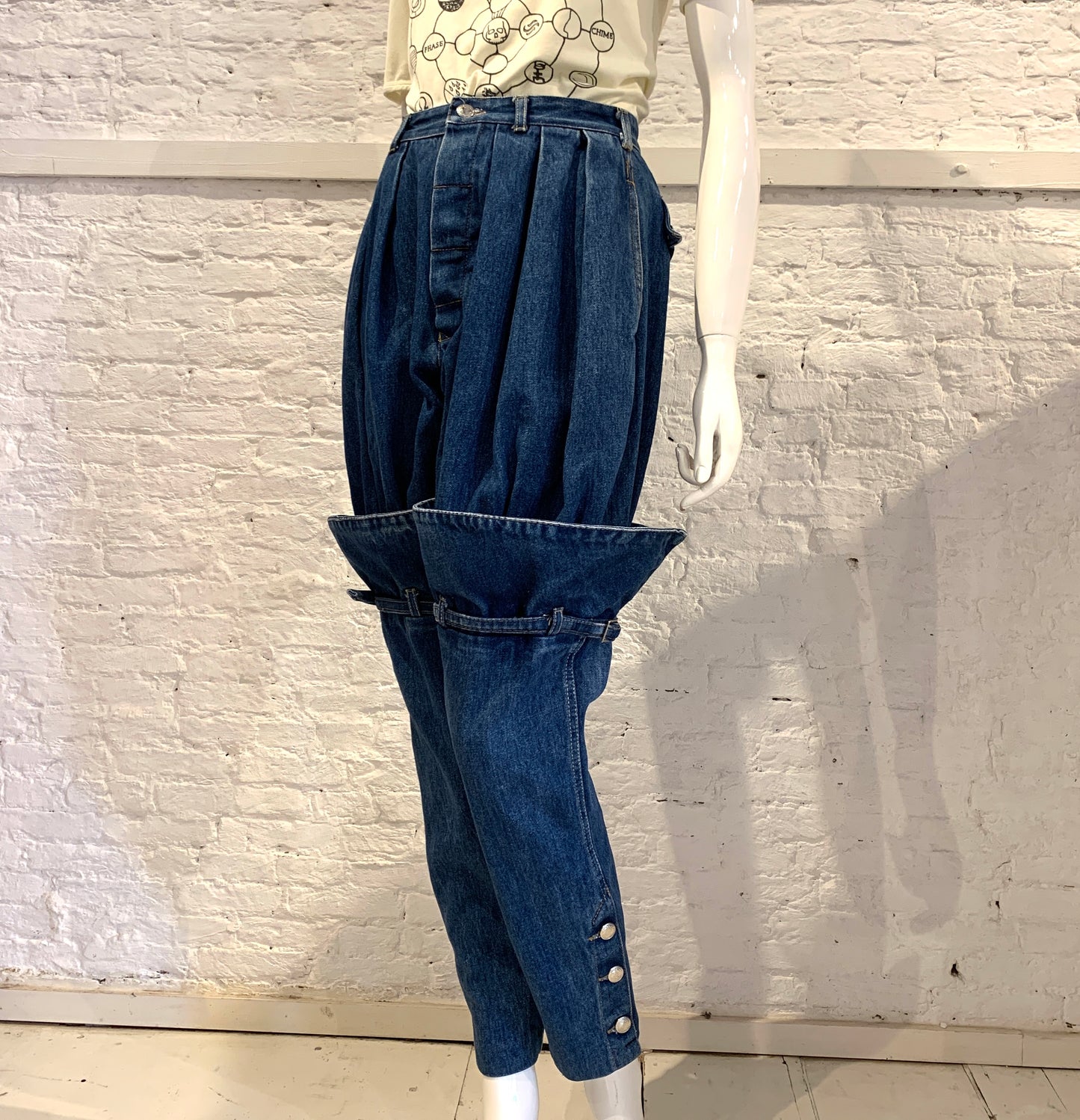 Rare Vintage 1980s Katharine Hamnett X Goldie Utility Cotton Jeans Equestrian Boots