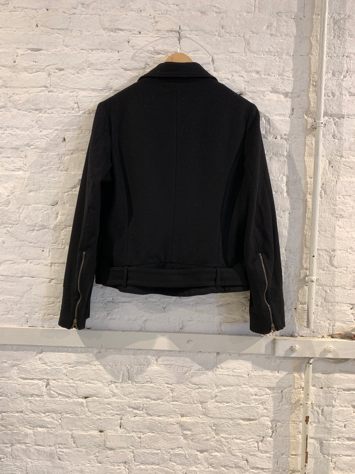 Vintage Kostas Murkudis x New York Industries Early 2000 Black Wool Perfecto Jacket