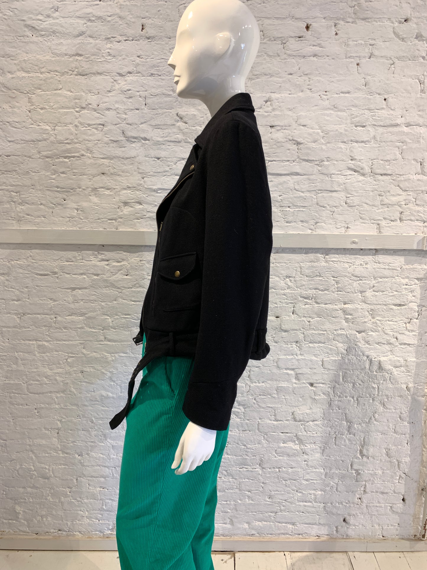 Vintage Kostas Murkudis x New York Industries Early 2000 Black Wool Perfecto Jacket