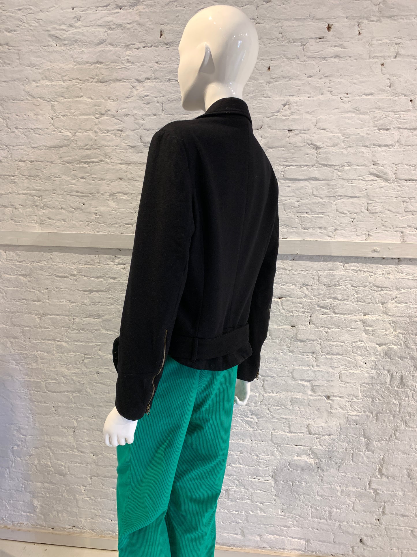 Vintage Kostas Murkudis x New York Industries Early 2000 Black Wool Perfecto Jacket