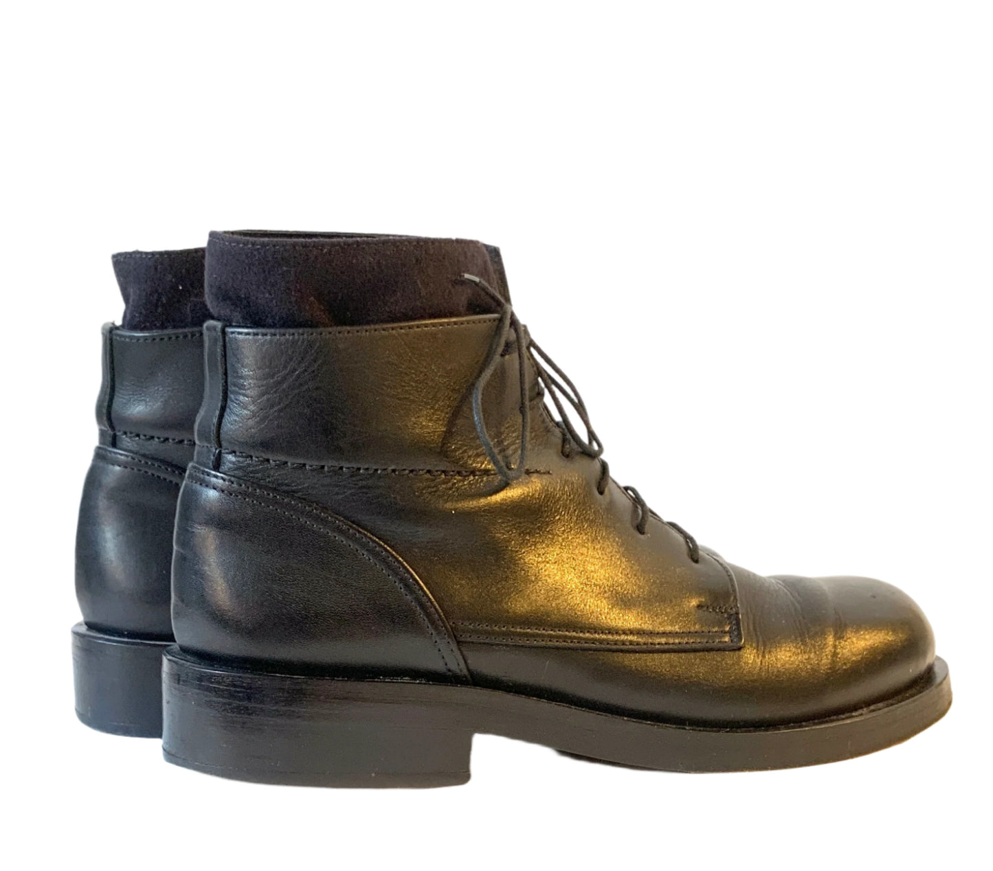 Vintage Dirk Schönberger  Black Leather Military Style Boots