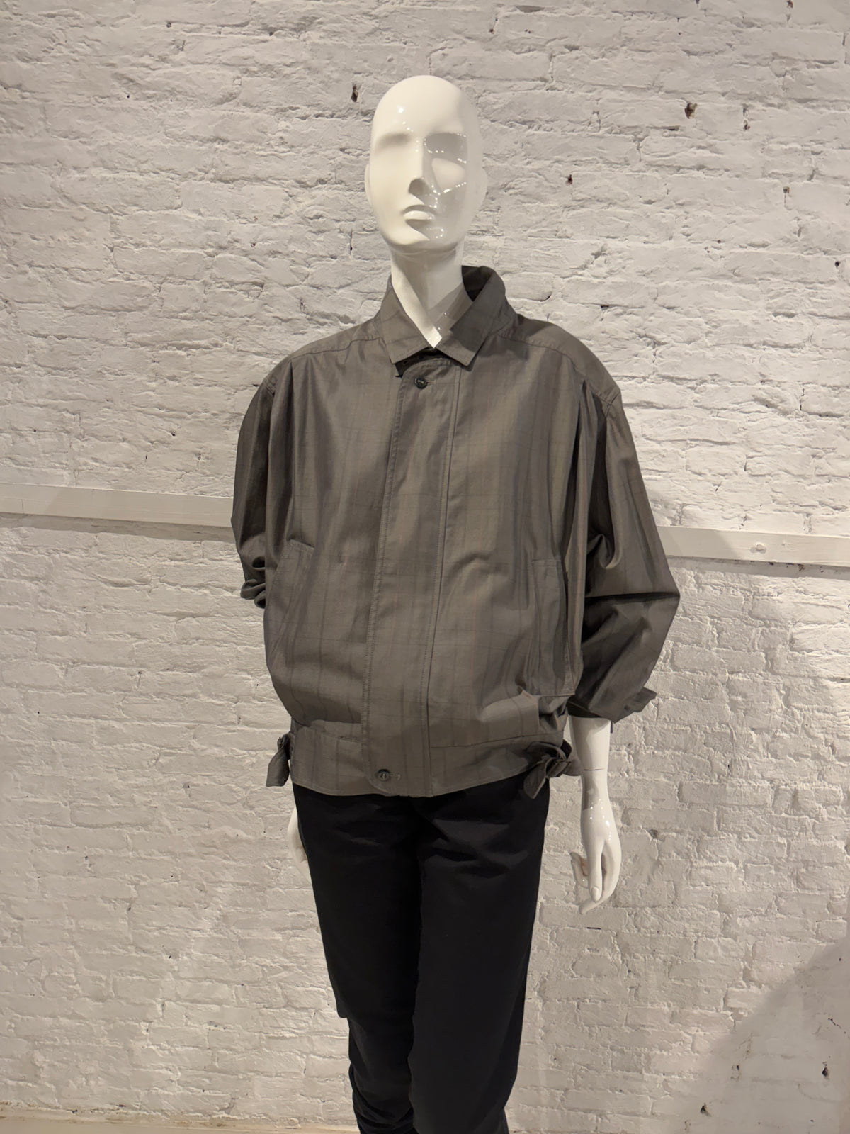 Vintage 1980s  Emanuel Ungaro Uomo Grey Cotton Prince of Wales Blouson Jacket
