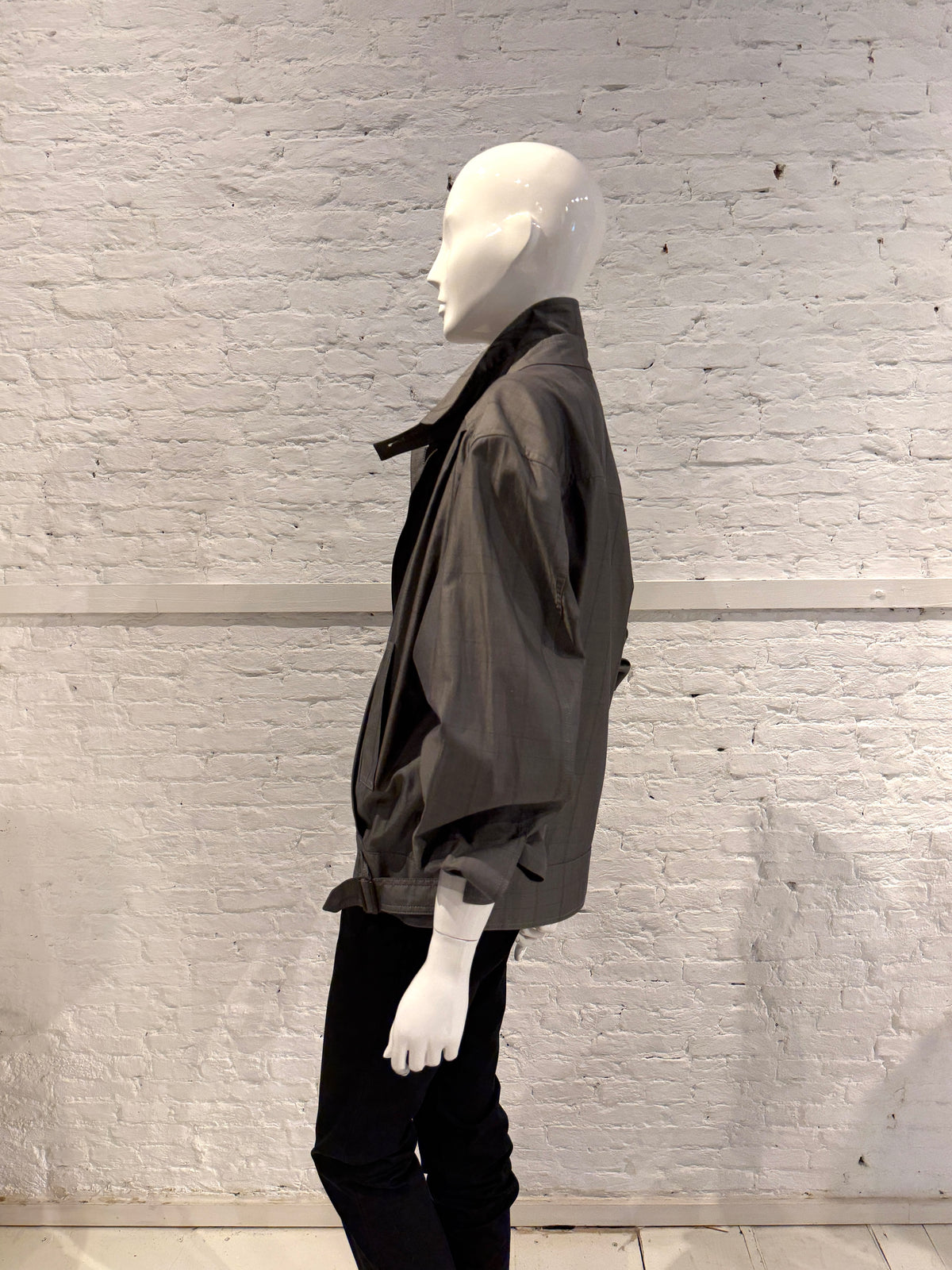 Vintage 1980s  Emanuel Ungaro Uomo Grey Cotton Prince of Wales Blouson Jacket