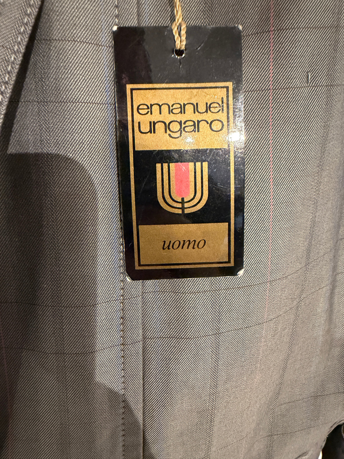 Vintage 1980s  Emanuel Ungaro Uomo Grey Cotton Prince of Wales Blouson Jacket
