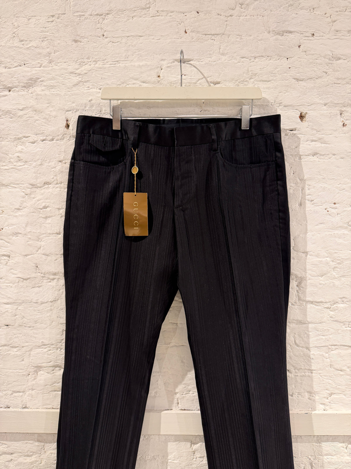 NWT Archival 2008 Gucci Cotton-Silk Tuxedo Trousers - Size IT 50