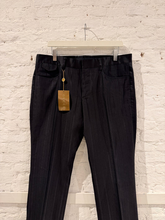 NWT Archival 2008 Gucci Cotton-Silk Tuxedo Trousers - Size IT 50